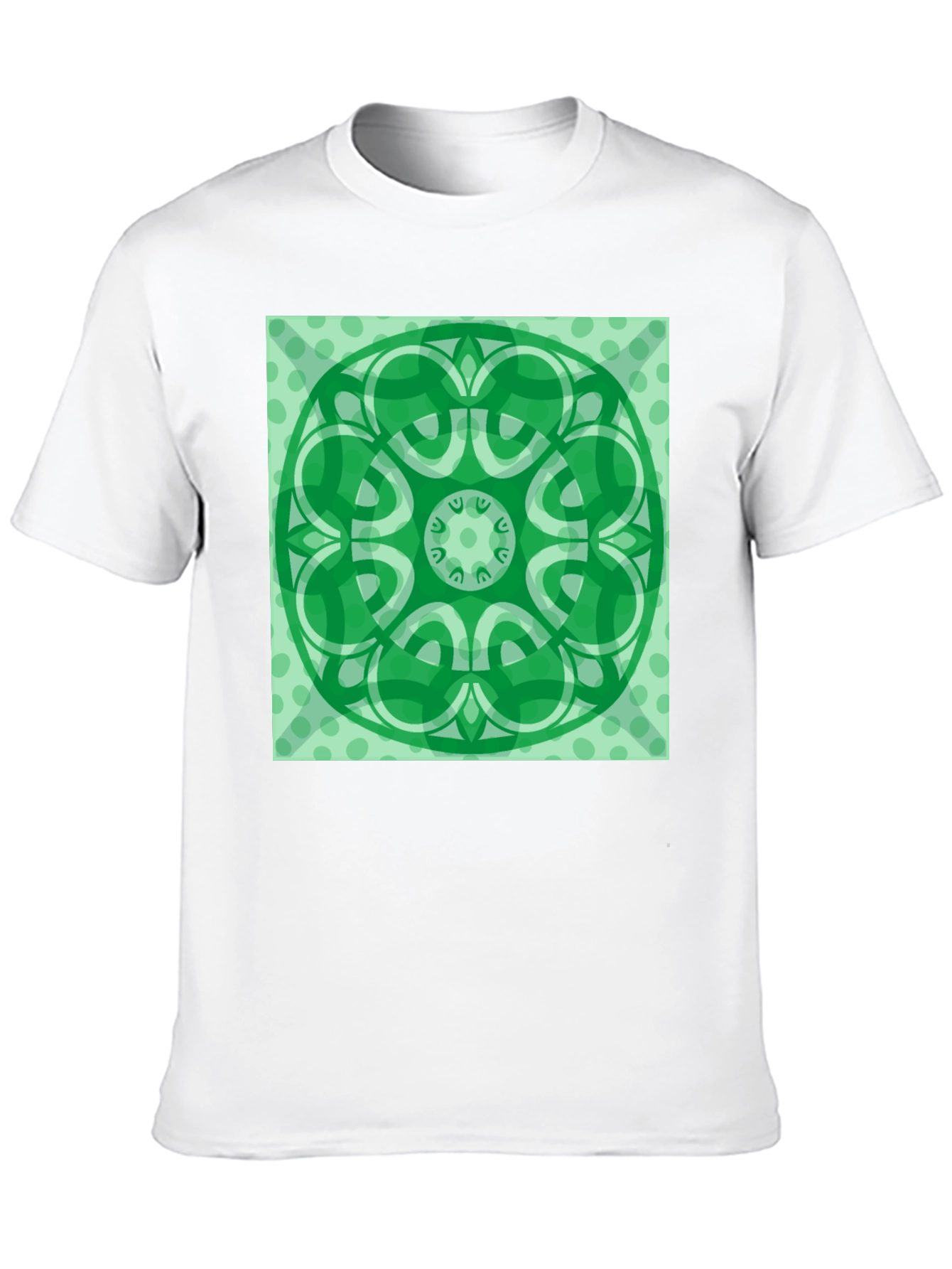 Green Mandala Graphic Black T-Shirt