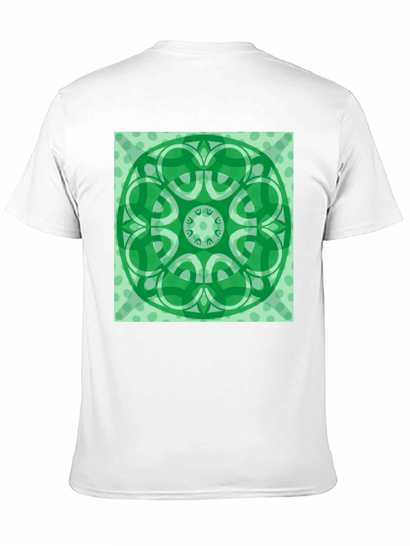 Green Mandala Graphic Black T-Shirt