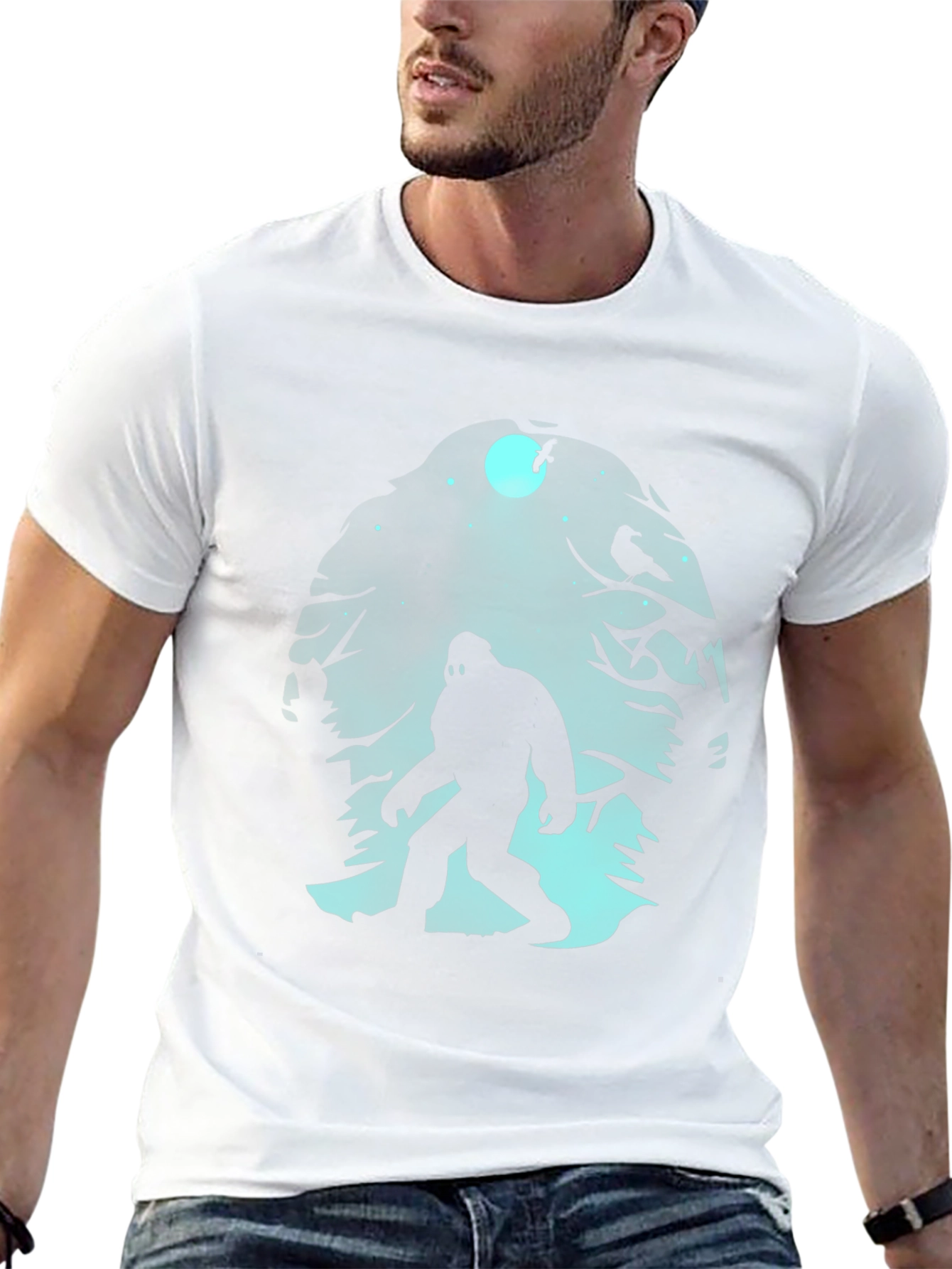 Bigfoot Silhouette Graphic T-Shirt - Black