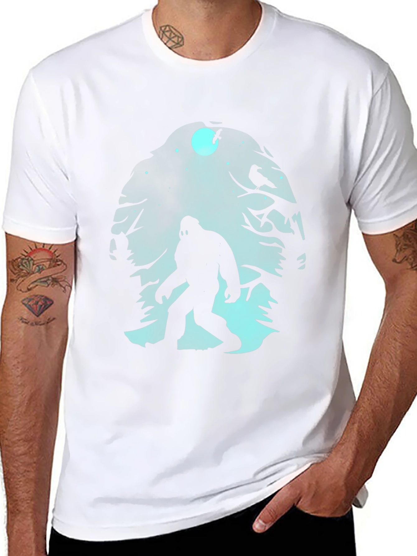 Bigfoot Silhouette Graphic T-Shirt - Black