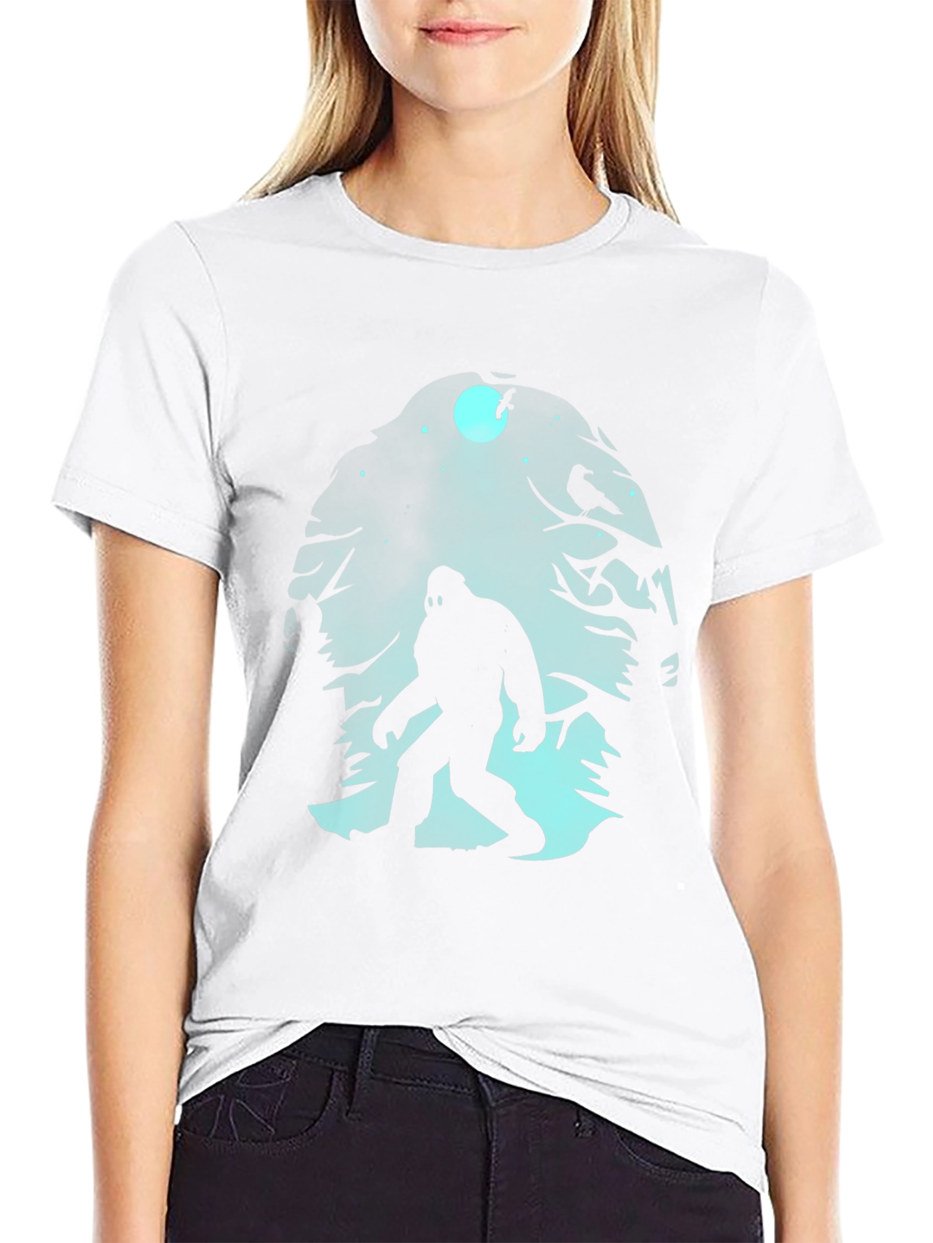 Bigfoot Silhouette Graphic T-Shirt - Black