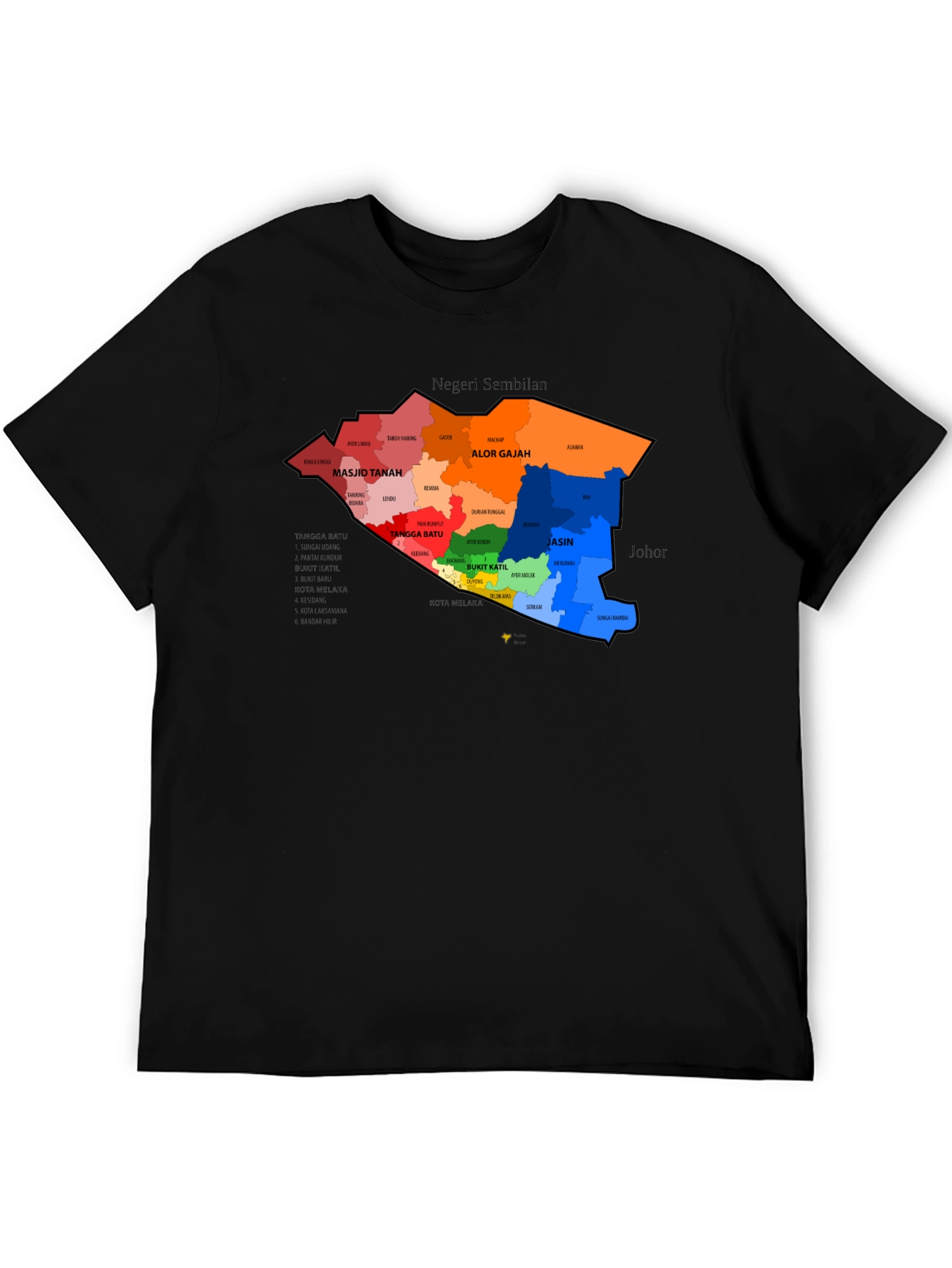 Melaka Map Graphic T-Shirt