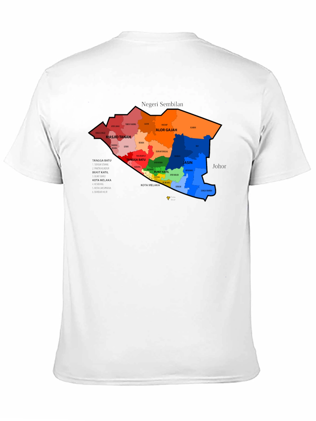 Melaka Map Graphic T-Shirt