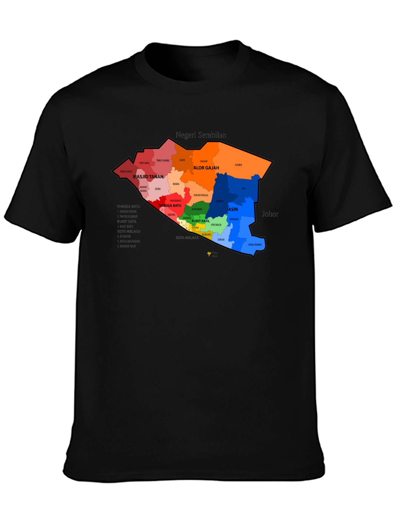 Melaka Map Graphic T-Shirt