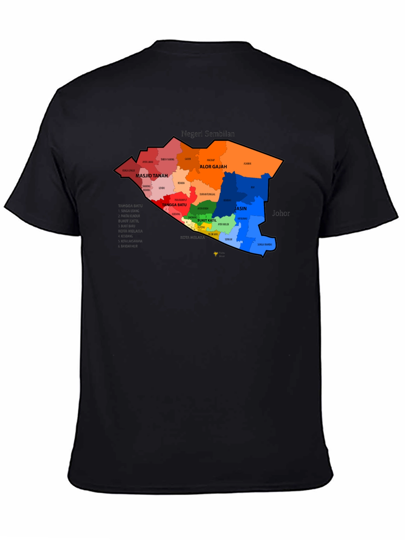 Melaka Map Graphic T-Shirt