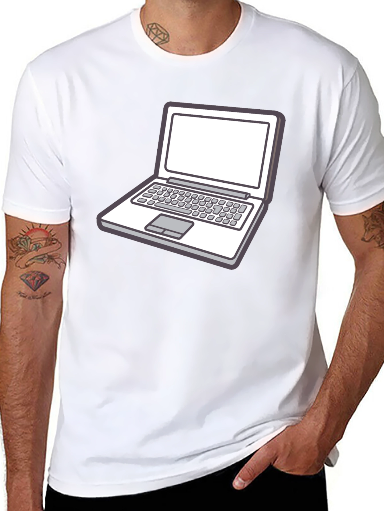Laptop Graphic Tee - Stylish Geek Chic T-Shirt