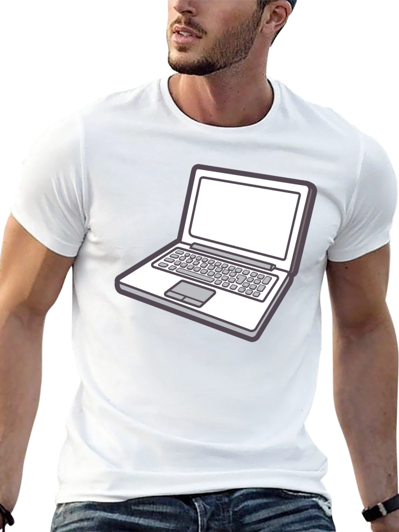 Laptop Graphic Tee - Stylish Geek Chic T-Shirt