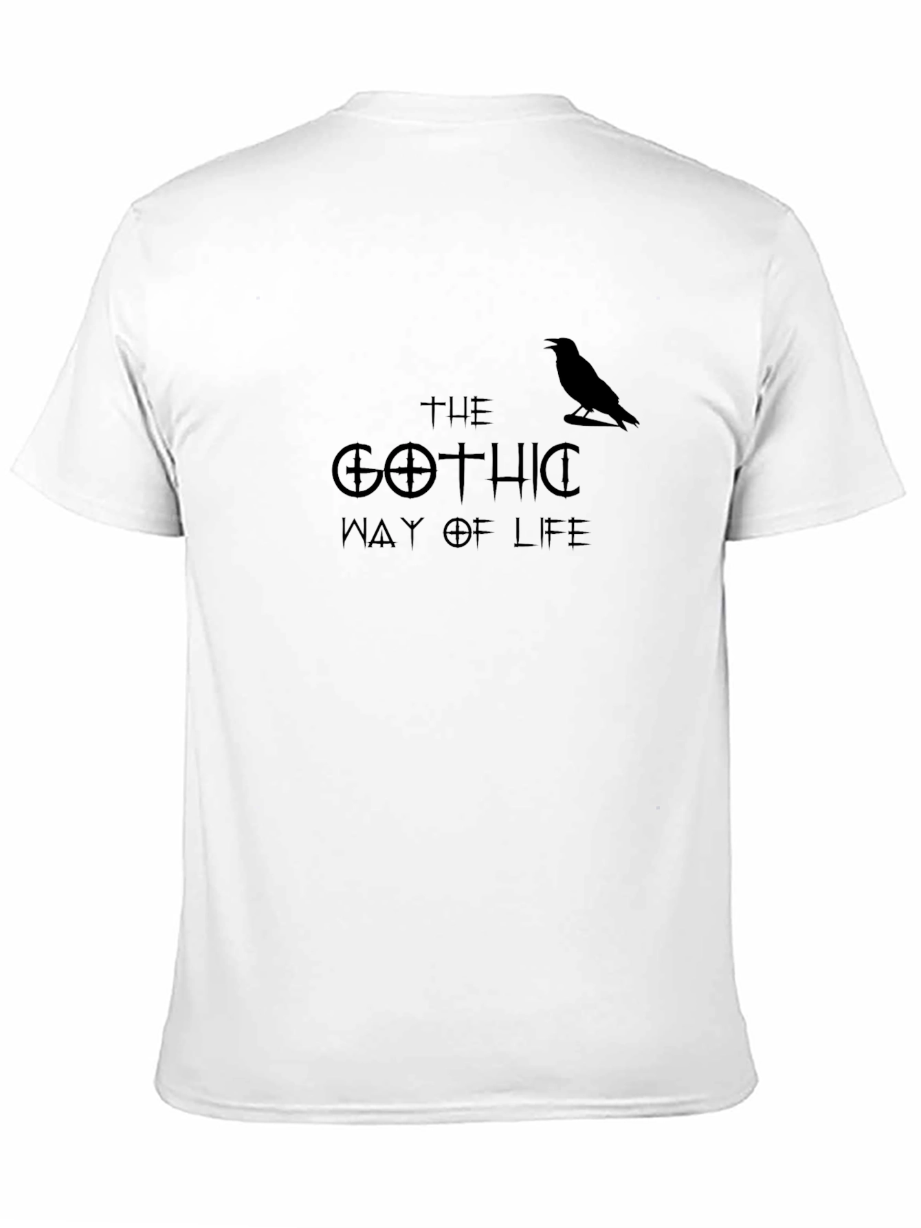 Gothic Way of Life Black T-Shirt with Raven Graphic