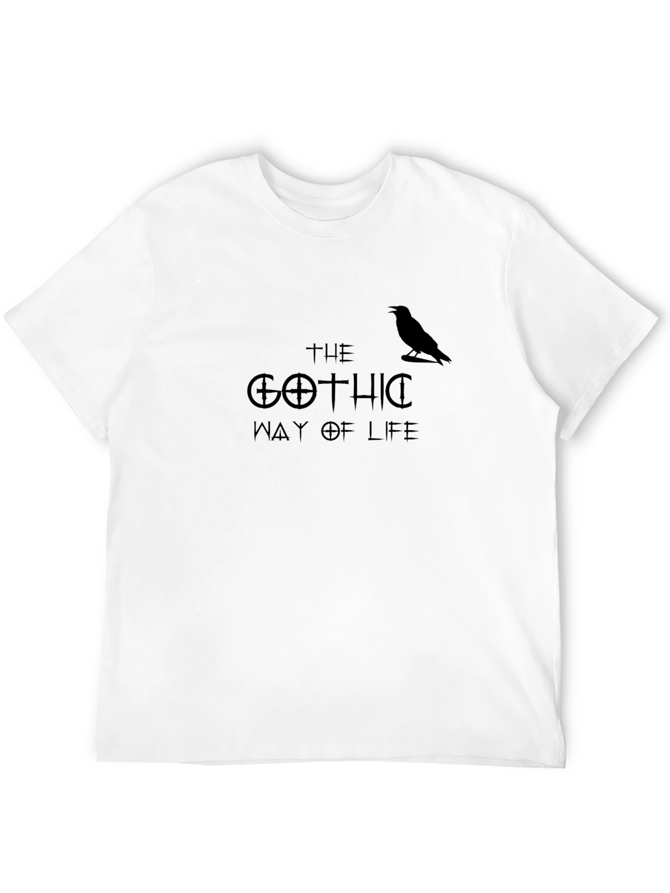 Gothic Way of Life Black T-Shirt with Raven Graphic