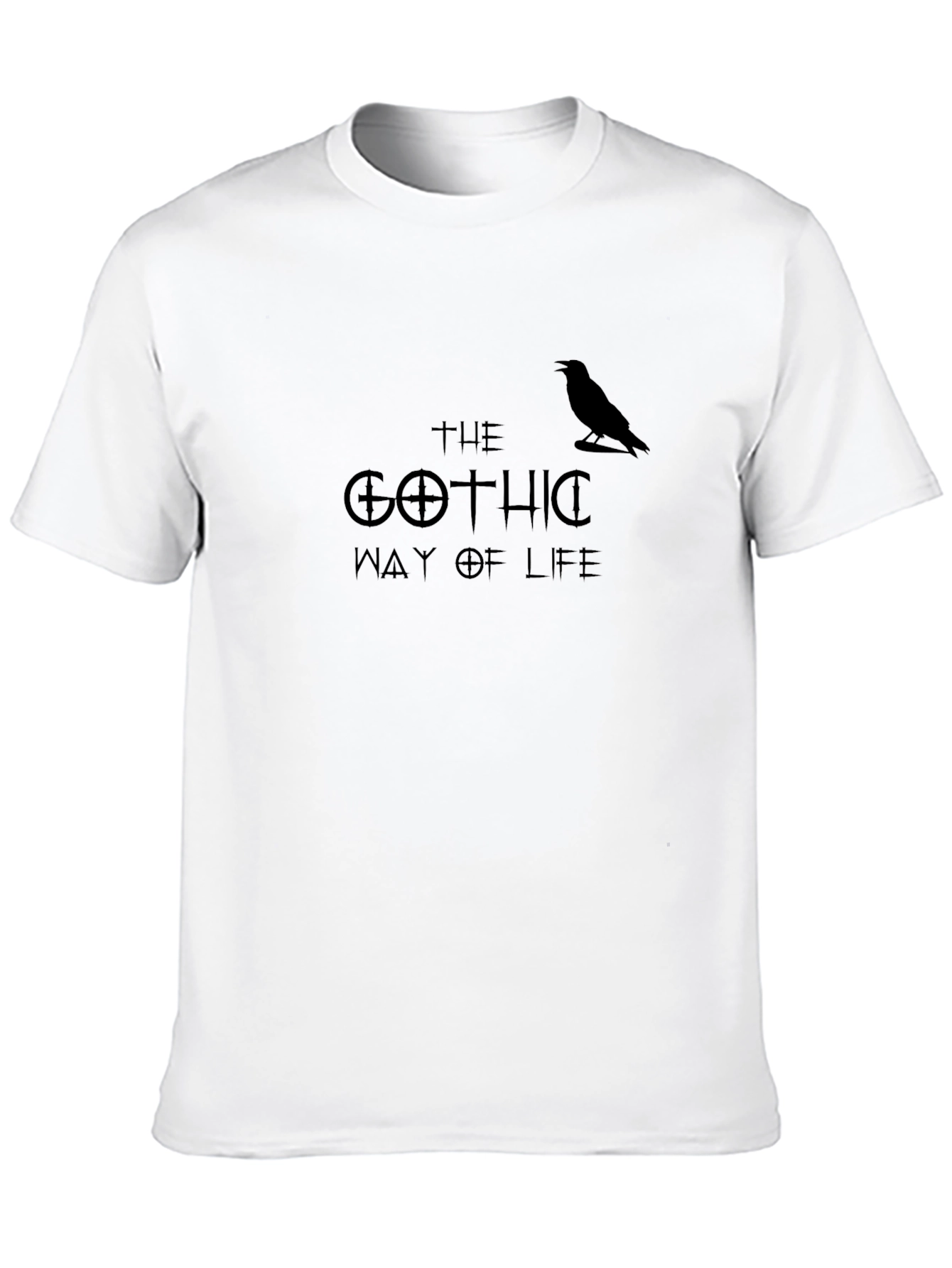 Gothic Way of Life Black T-Shirt with Raven Graphic