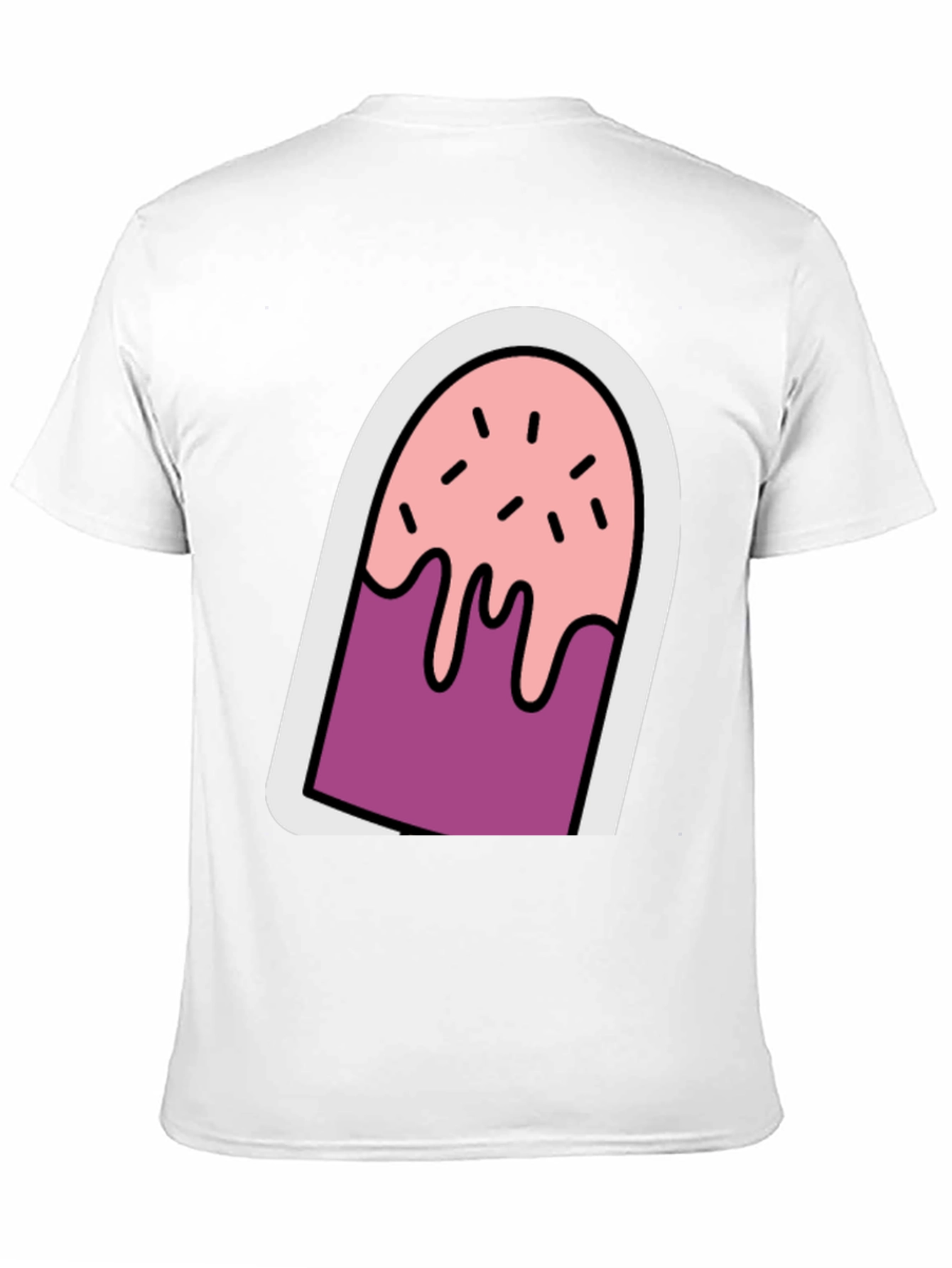 Cartoon Popsicle Graphic Tee - Black Unisex T-Shirt
