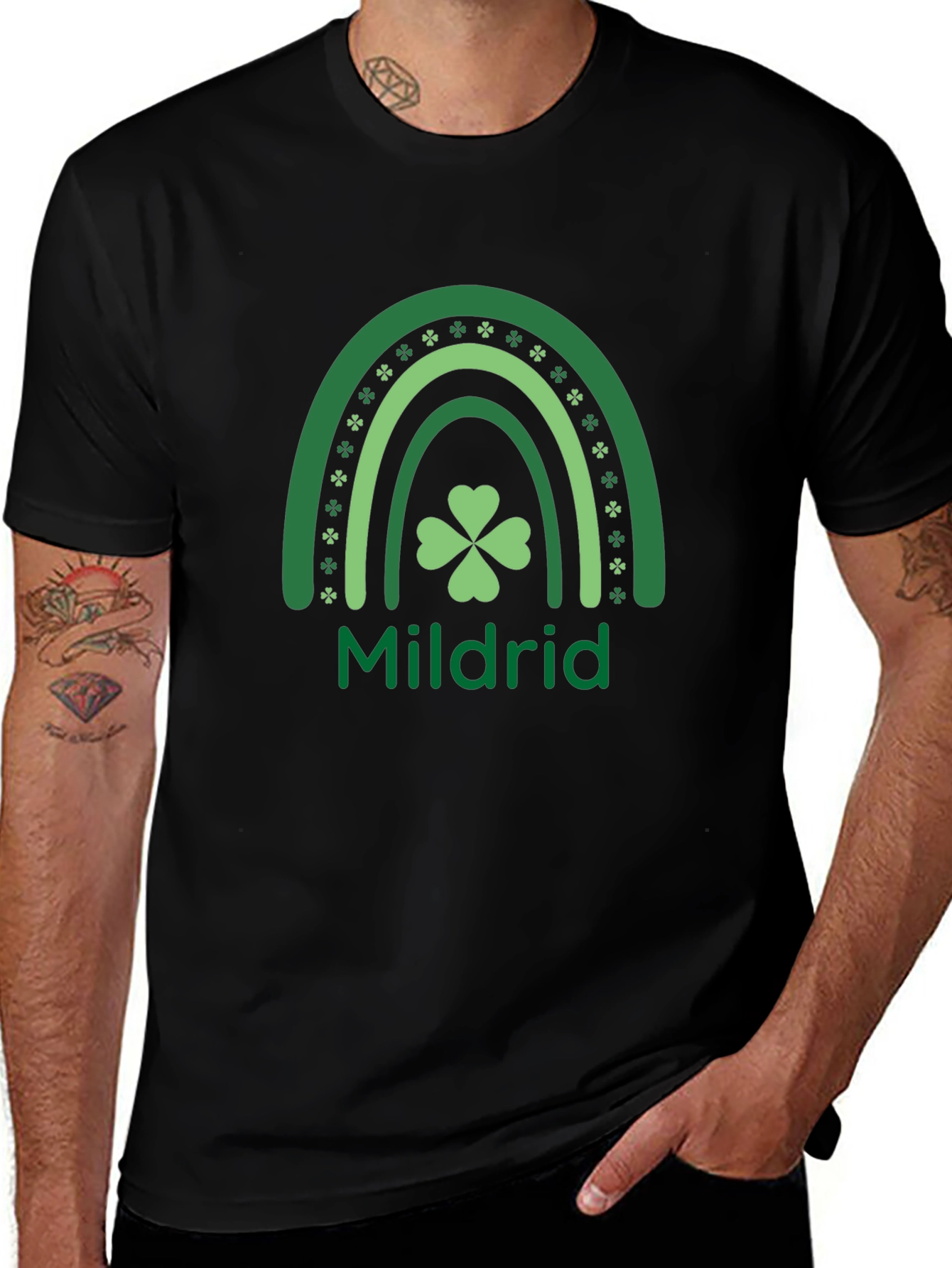 Mildrid St. Patricks Day Rainbow Shamrock T-Shirt