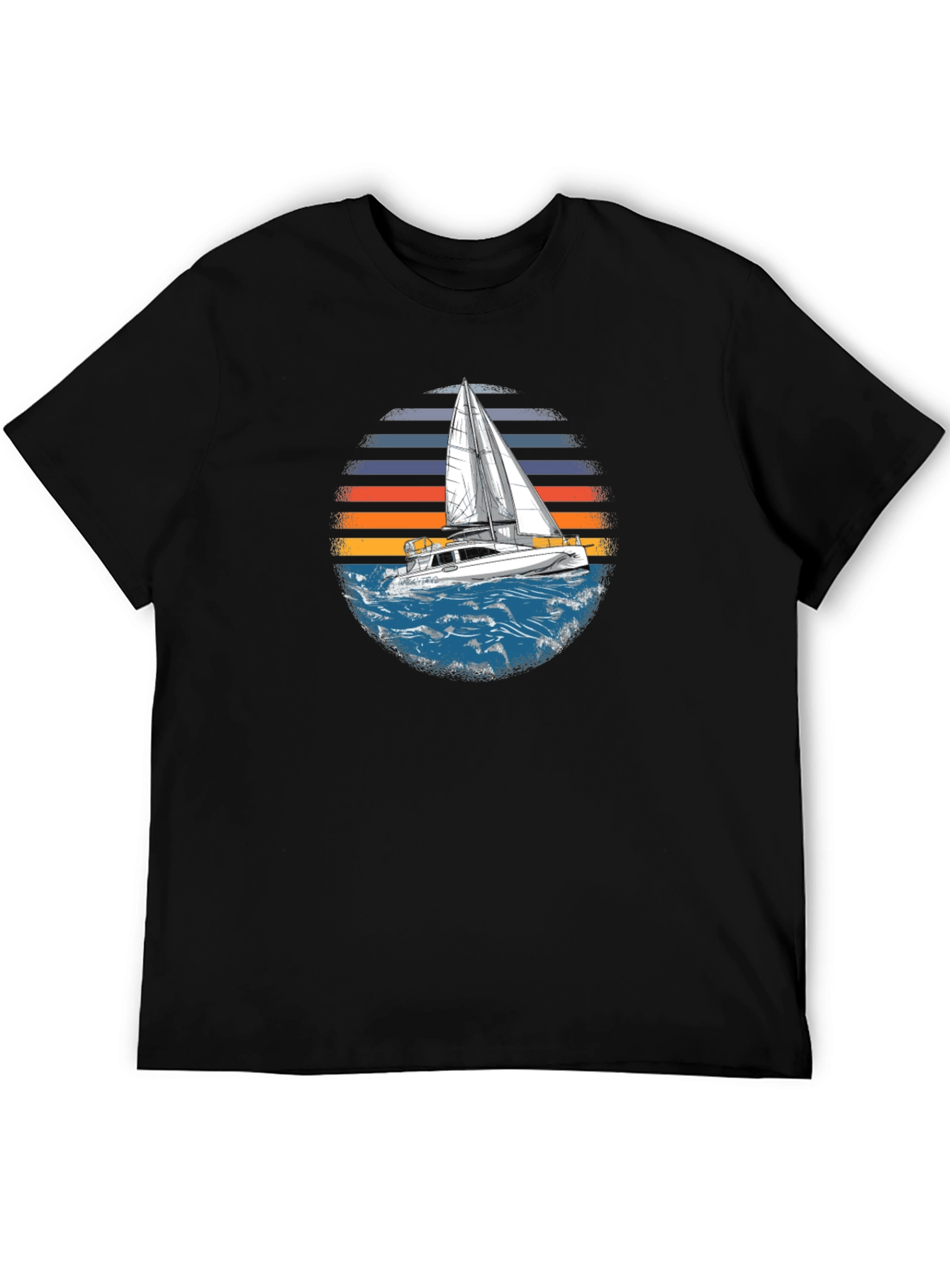 Sailboat Sunset Graphic Tee - Black
