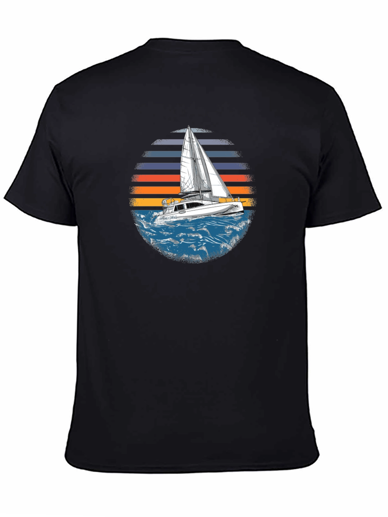 Sailboat Sunset Graphic Tee - Black