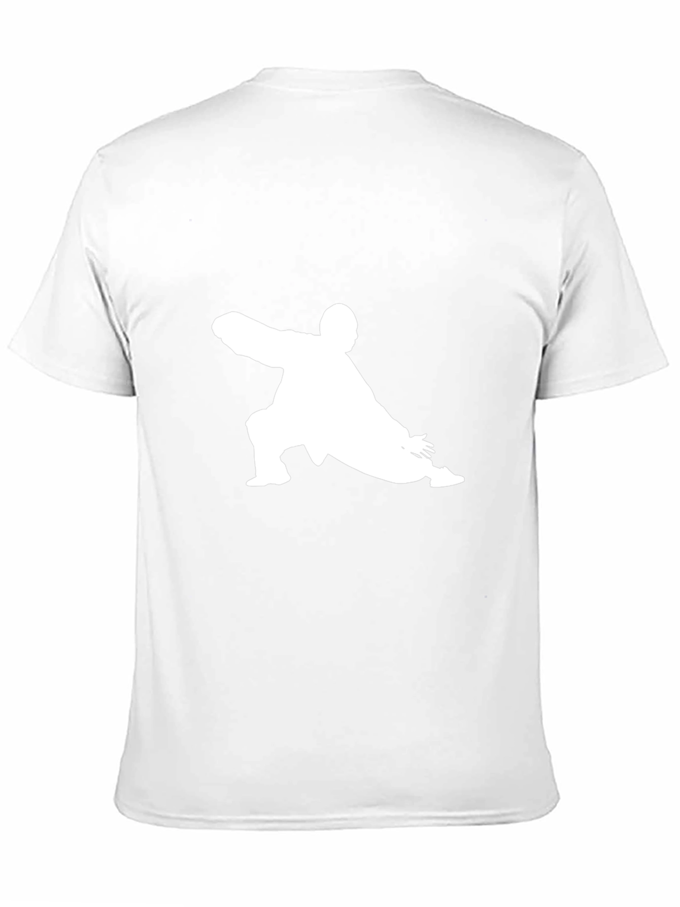 Black T-Shirt with Kung Fu Silhouette Design