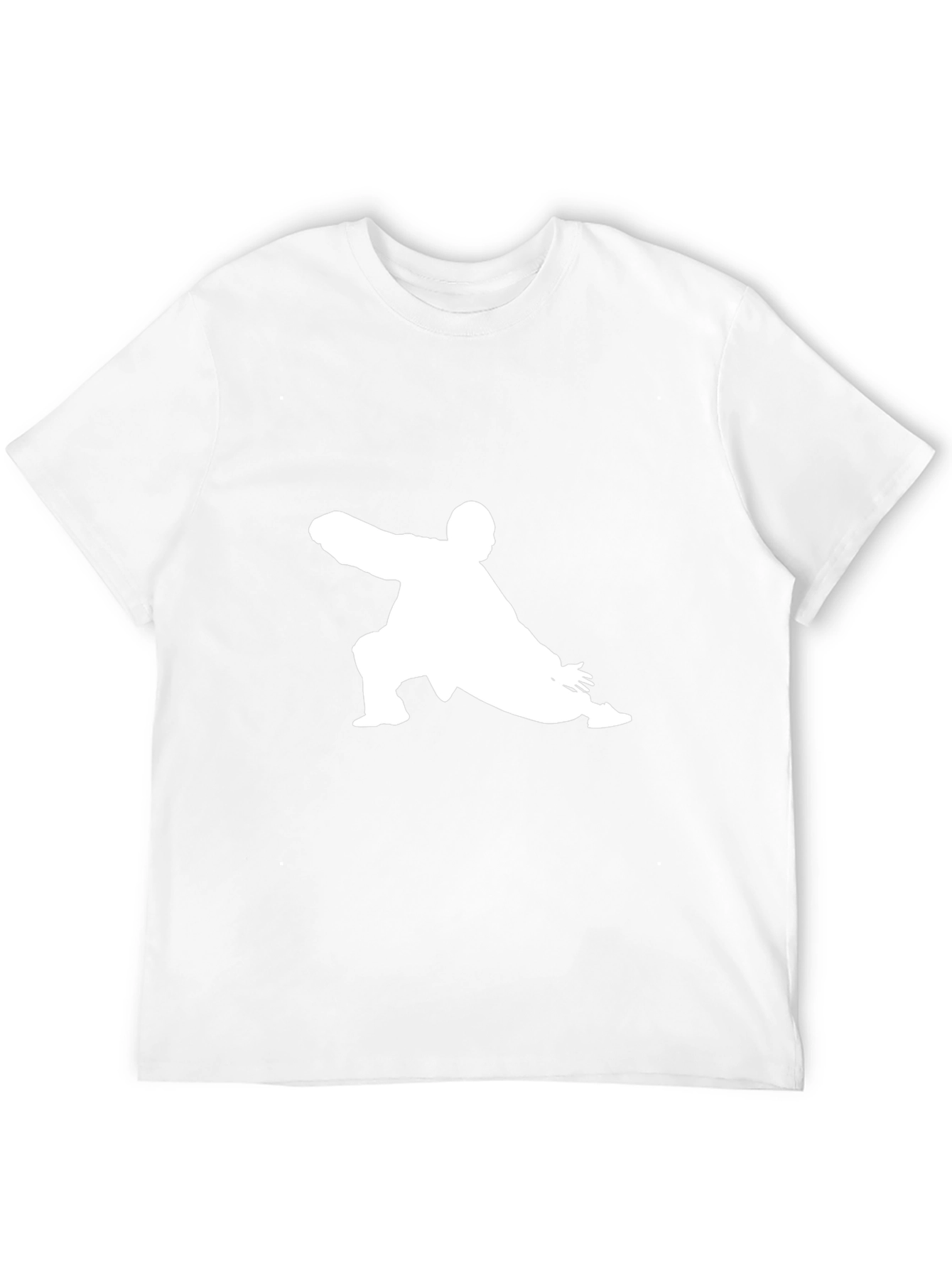 Black T-Shirt with Kung Fu Silhouette Design