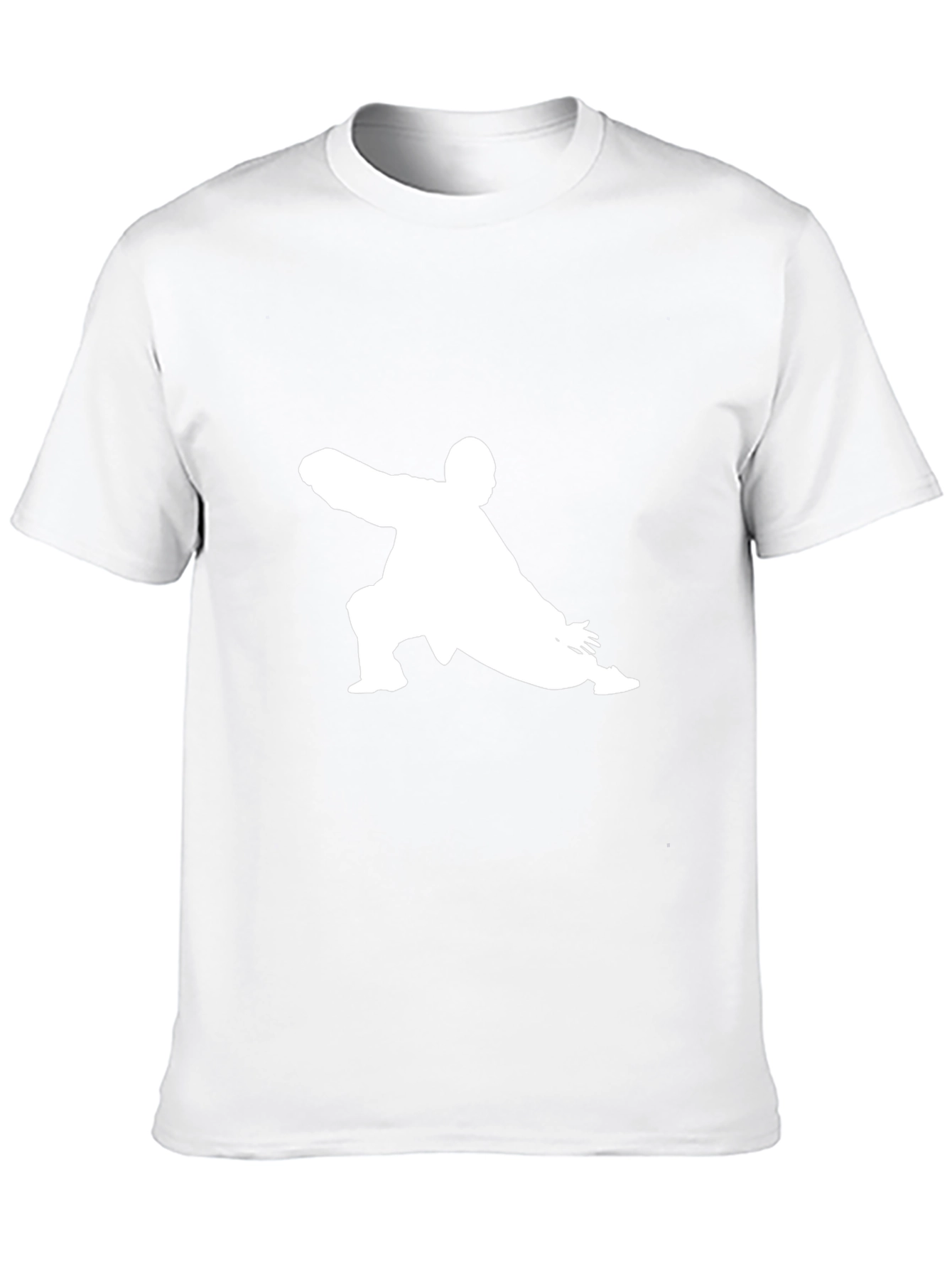Black T-Shirt with Kung Fu Silhouette Design