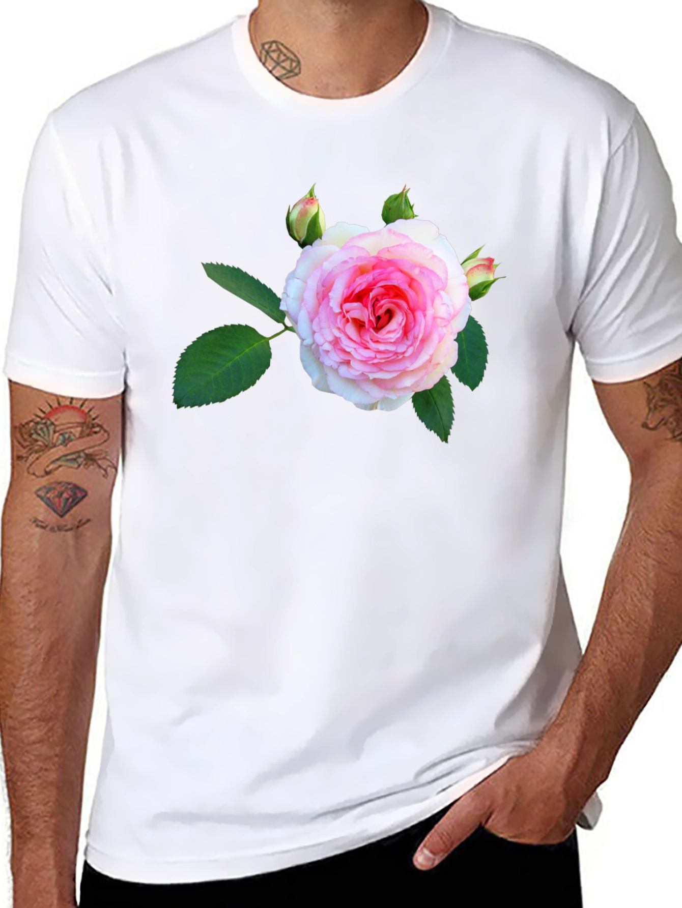 Floral Print Black T-Shirt