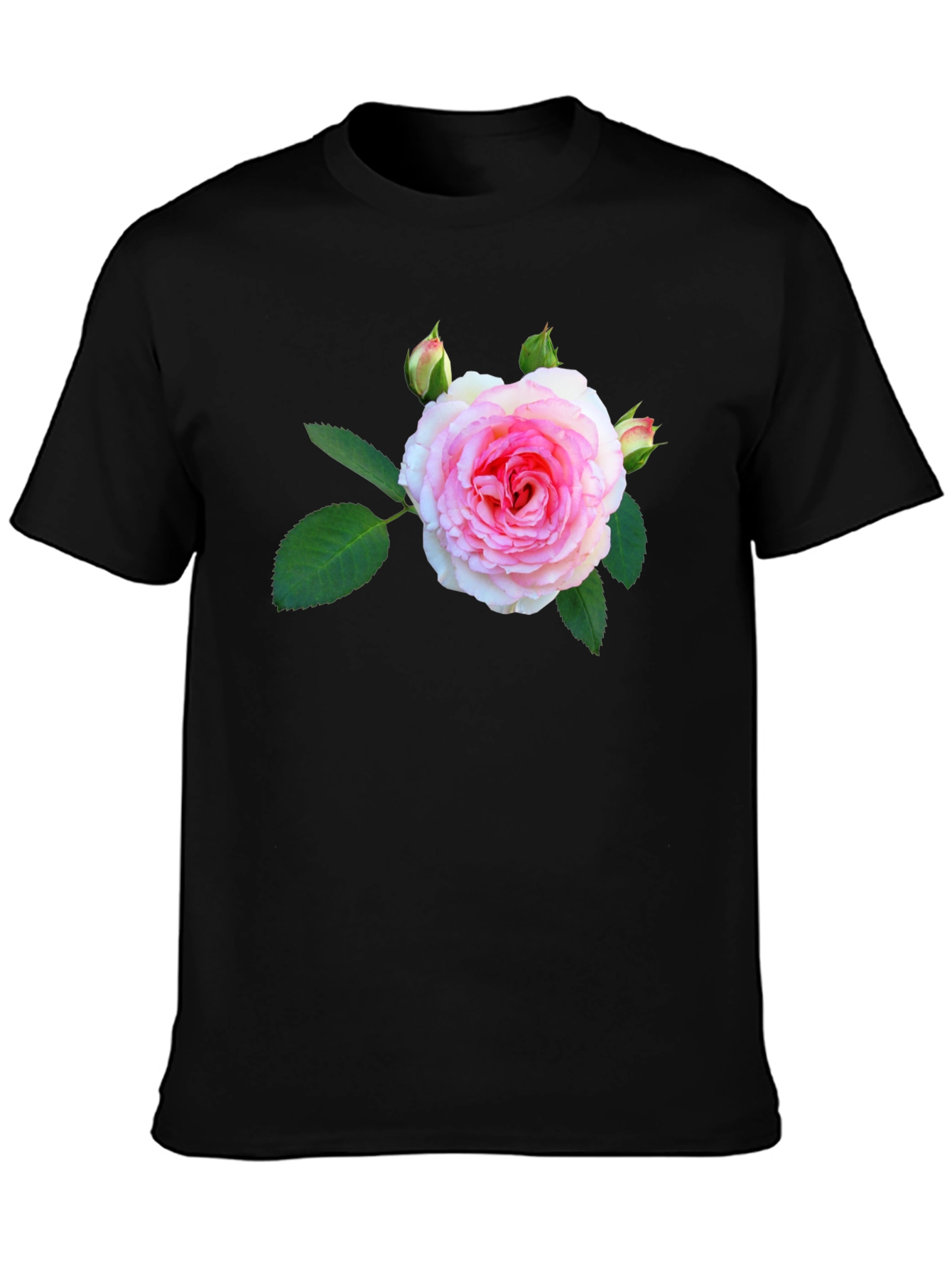 Floral Print Black T-Shirt