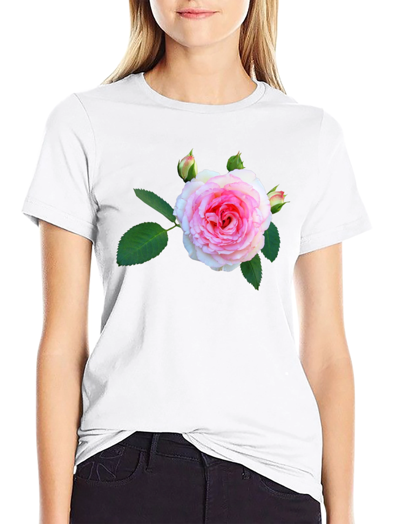 Floral Print Black T-Shirt