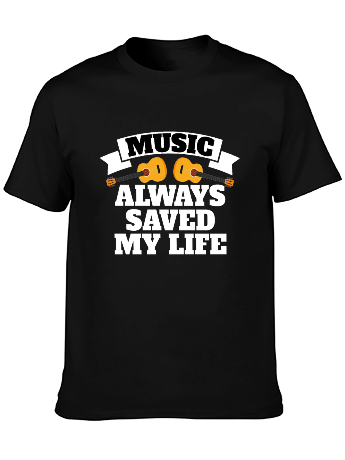 Music Saved My Life Black T-Shirt