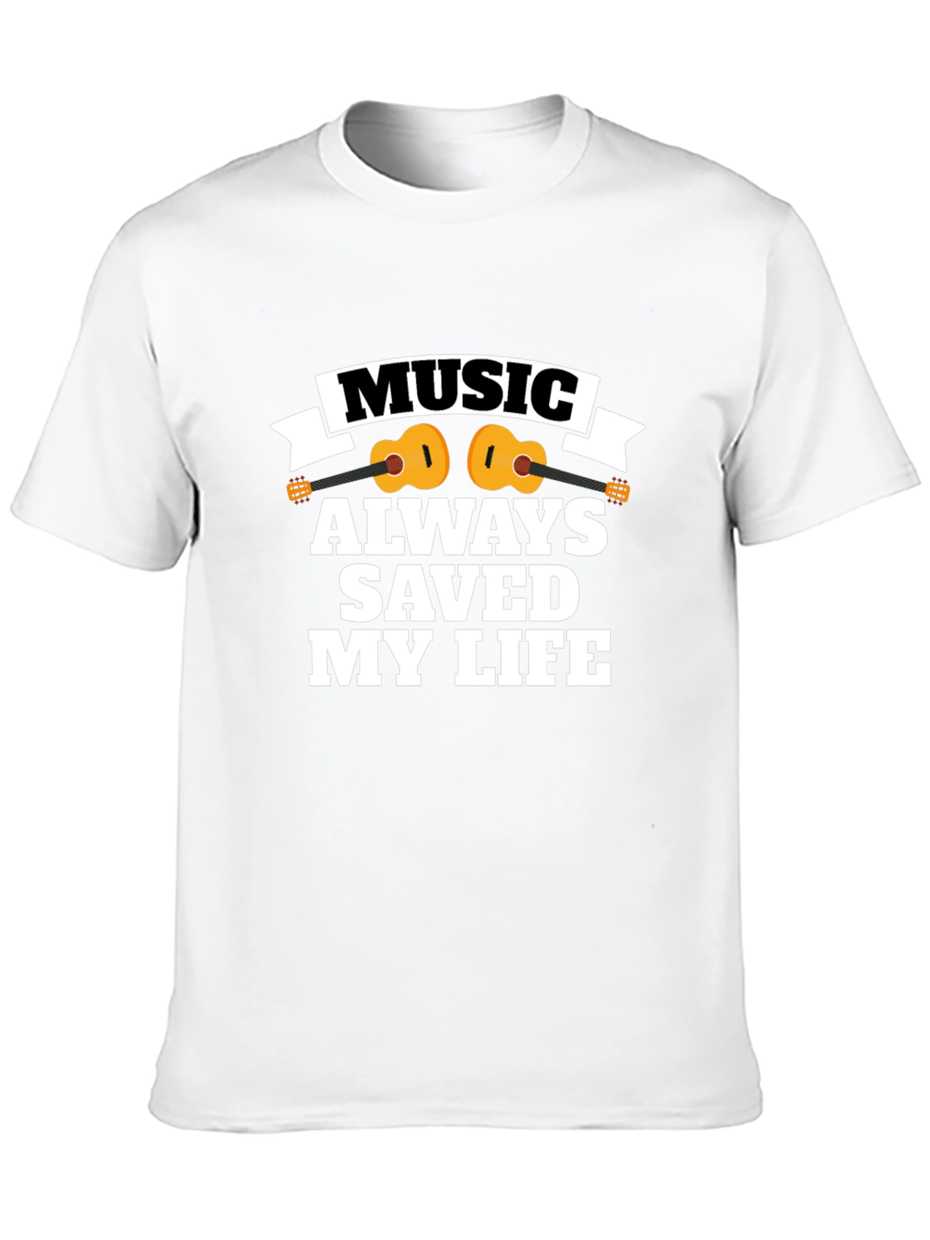 Music Saved My Life Black T-Shirt