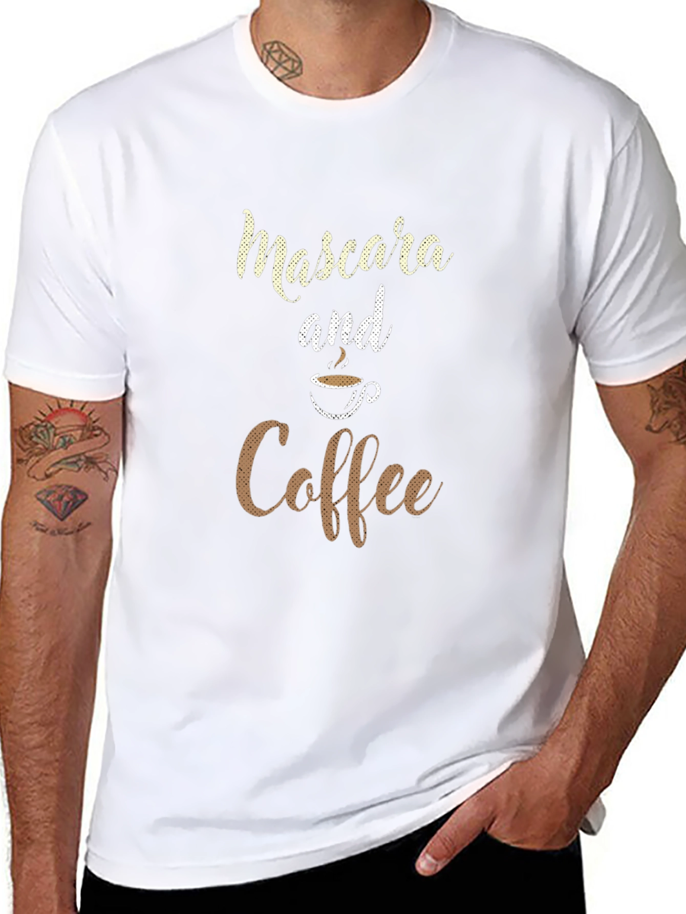 Mascara and Coffee Graphic T-Shirt