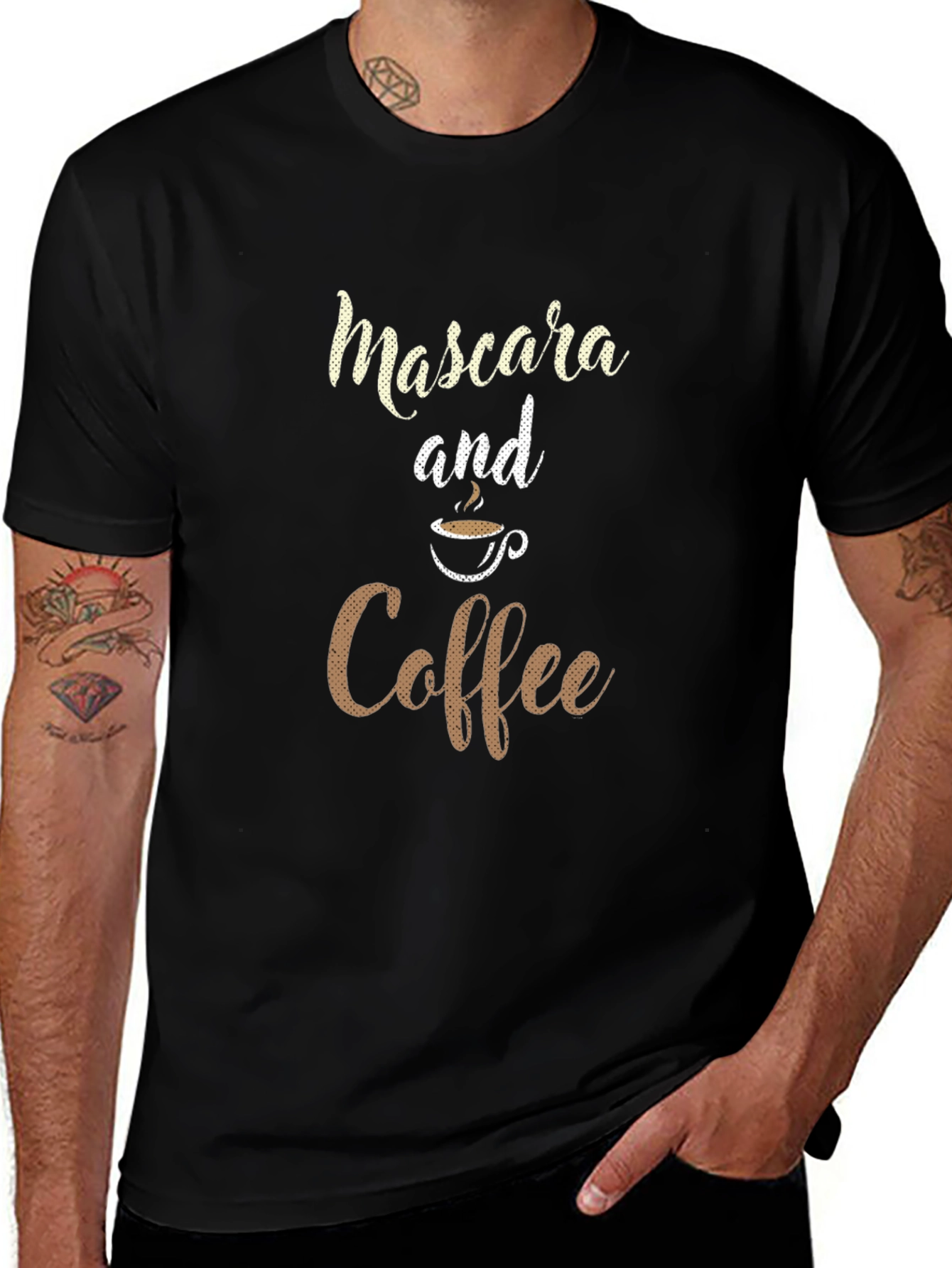Mascara and Coffee Graphic T-Shirt