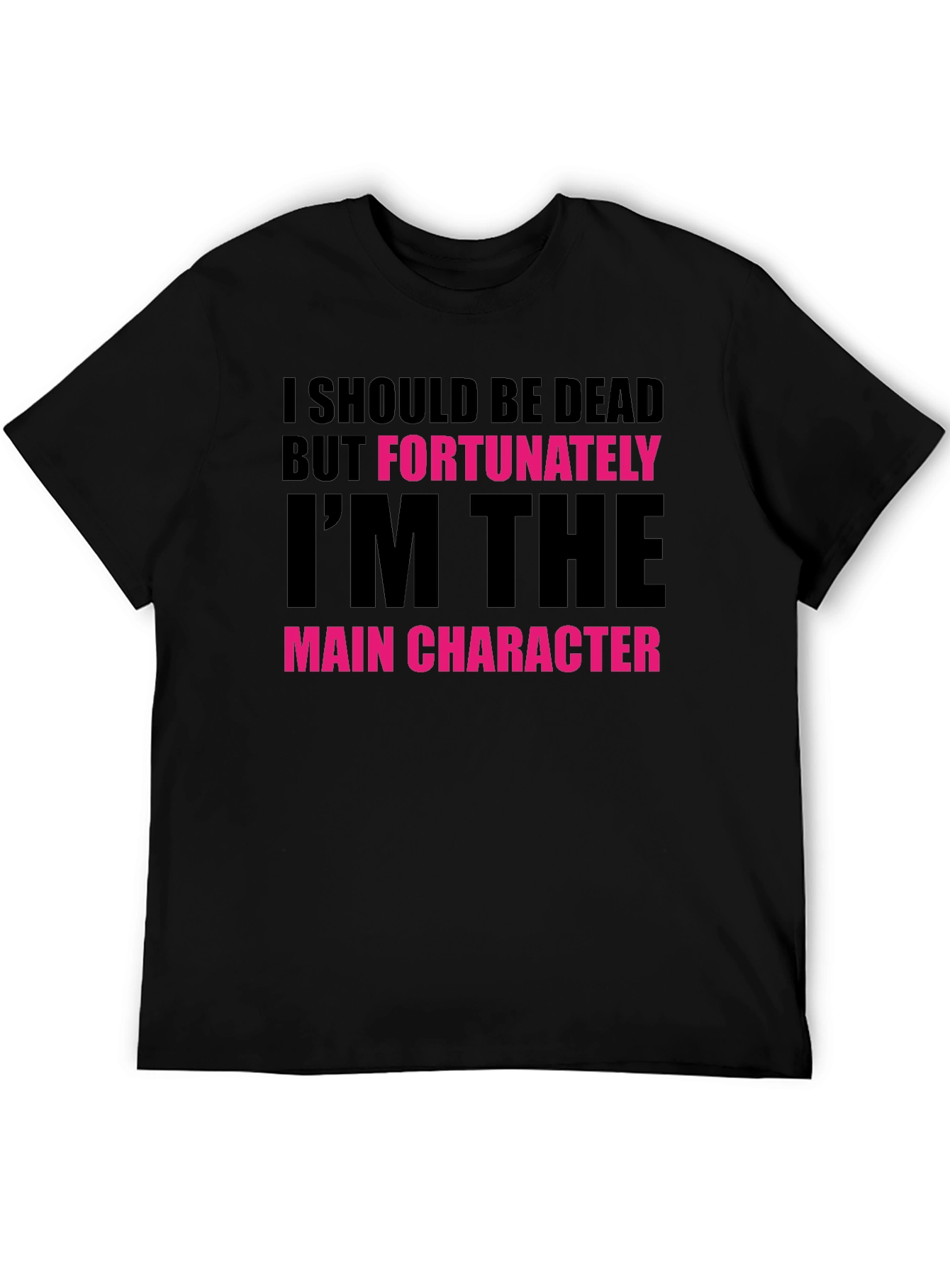 Main Character Graphic Tee - Black Novelty T-Shirt