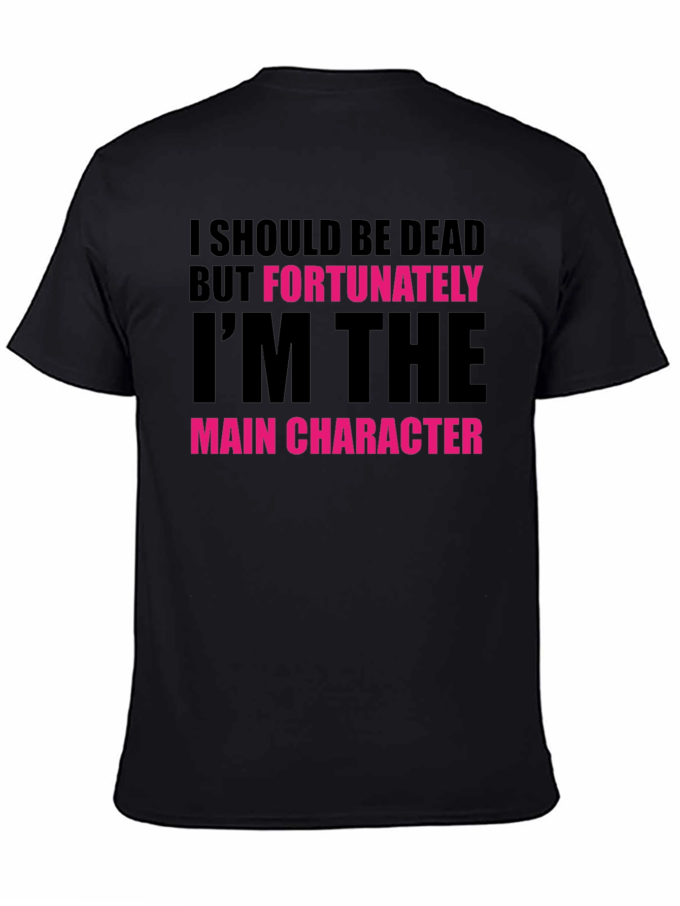 Main Character Graphic Tee - Black Novelty T-Shirt