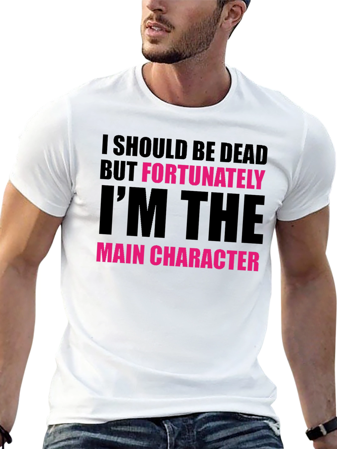 Main Character Graphic Tee - Black Novelty T-Shirt