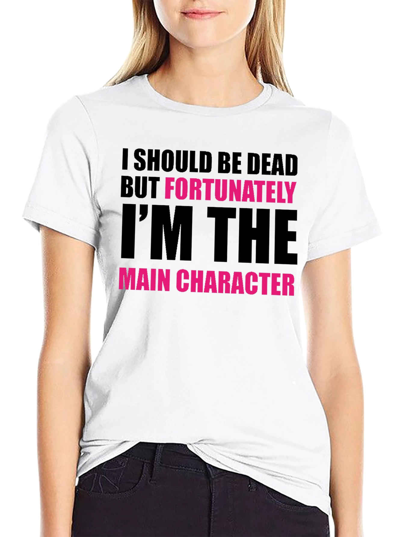 Main Character Graphic Tee - Black Novelty T-Shirt