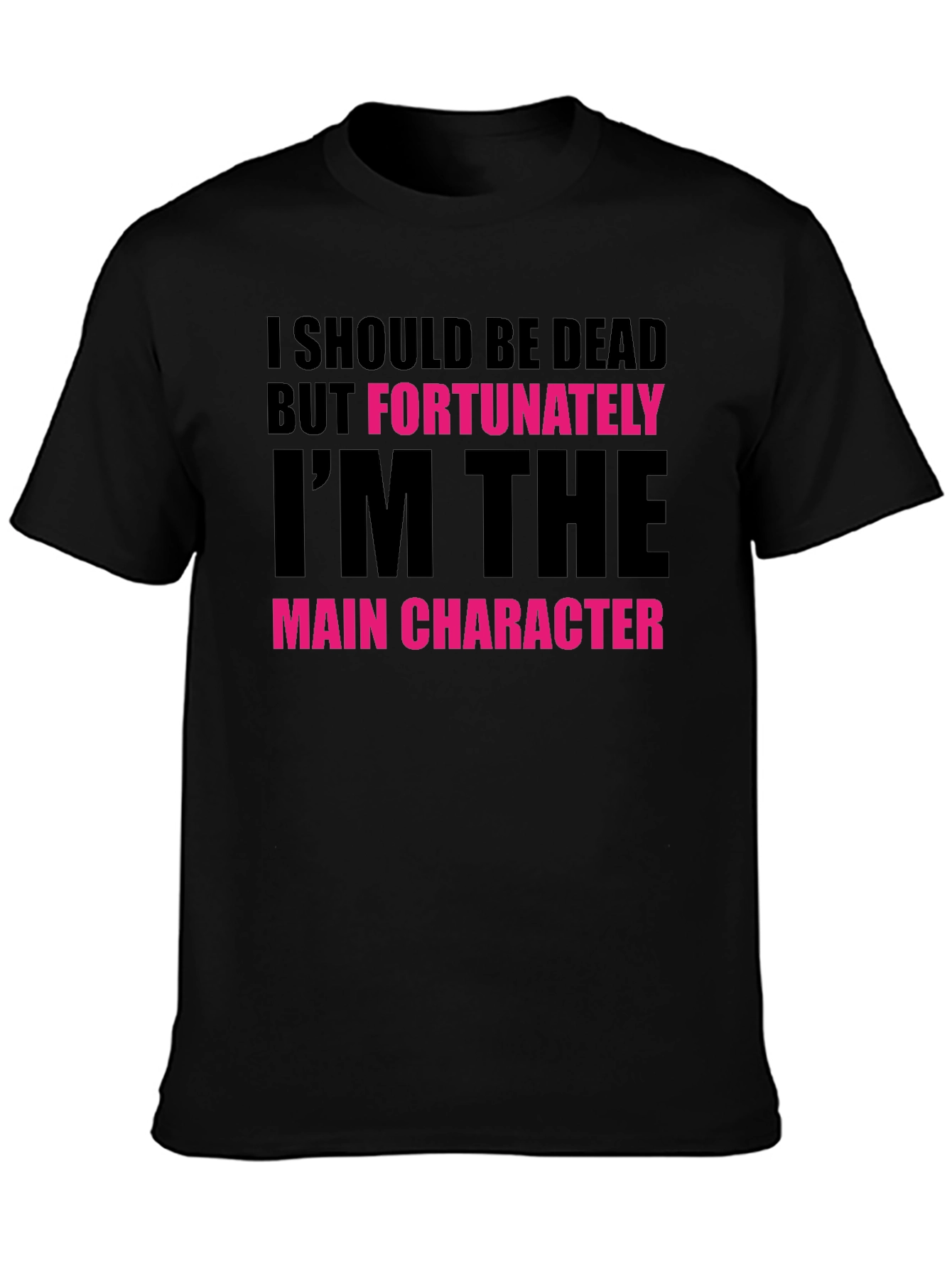 Main Character Graphic Tee - Black Novelty T-Shirt