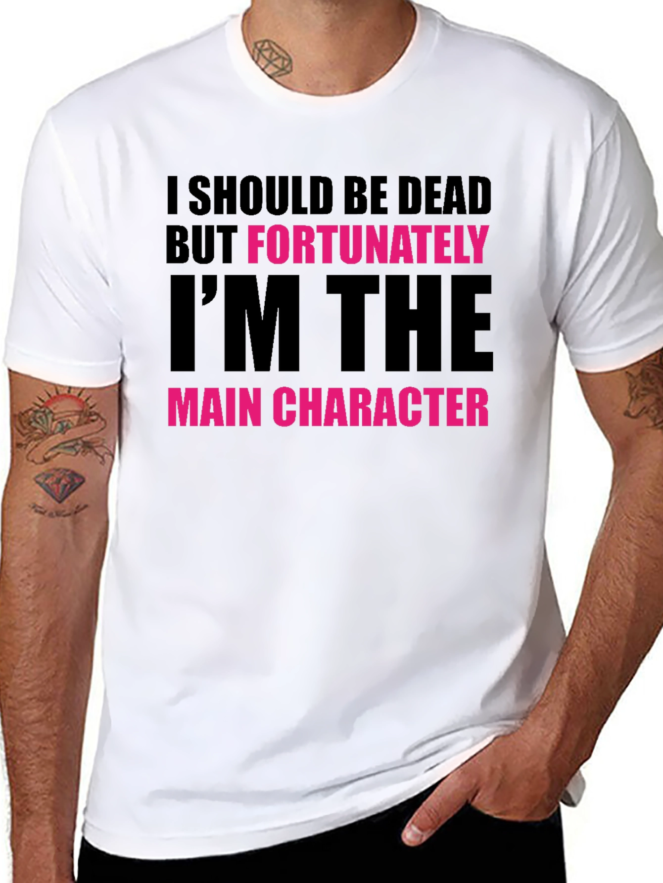 Main Character Graphic Tee - Black Novelty T-Shirt