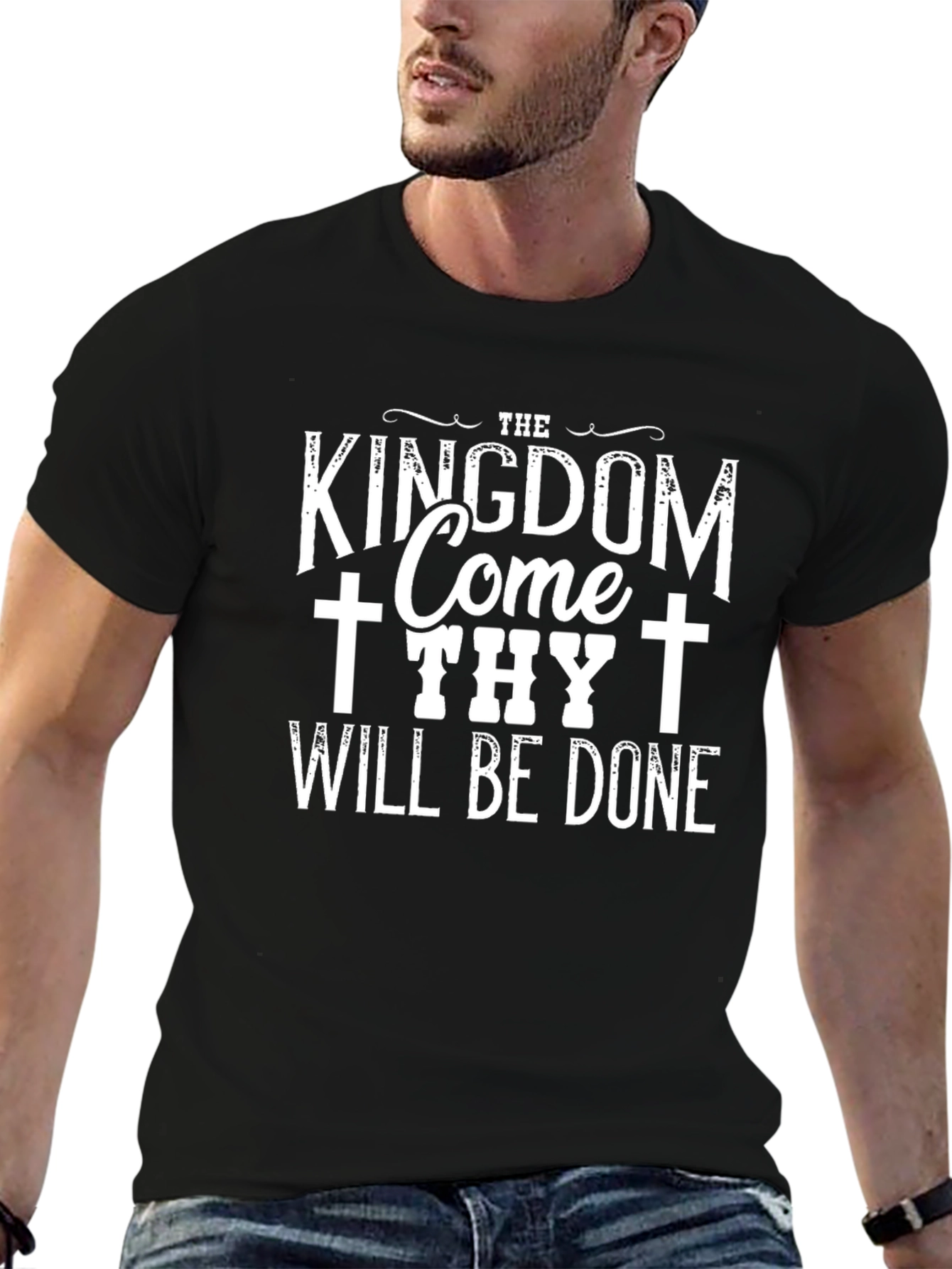 Kingdom Come Thy Will Be Done Black T-Shirt