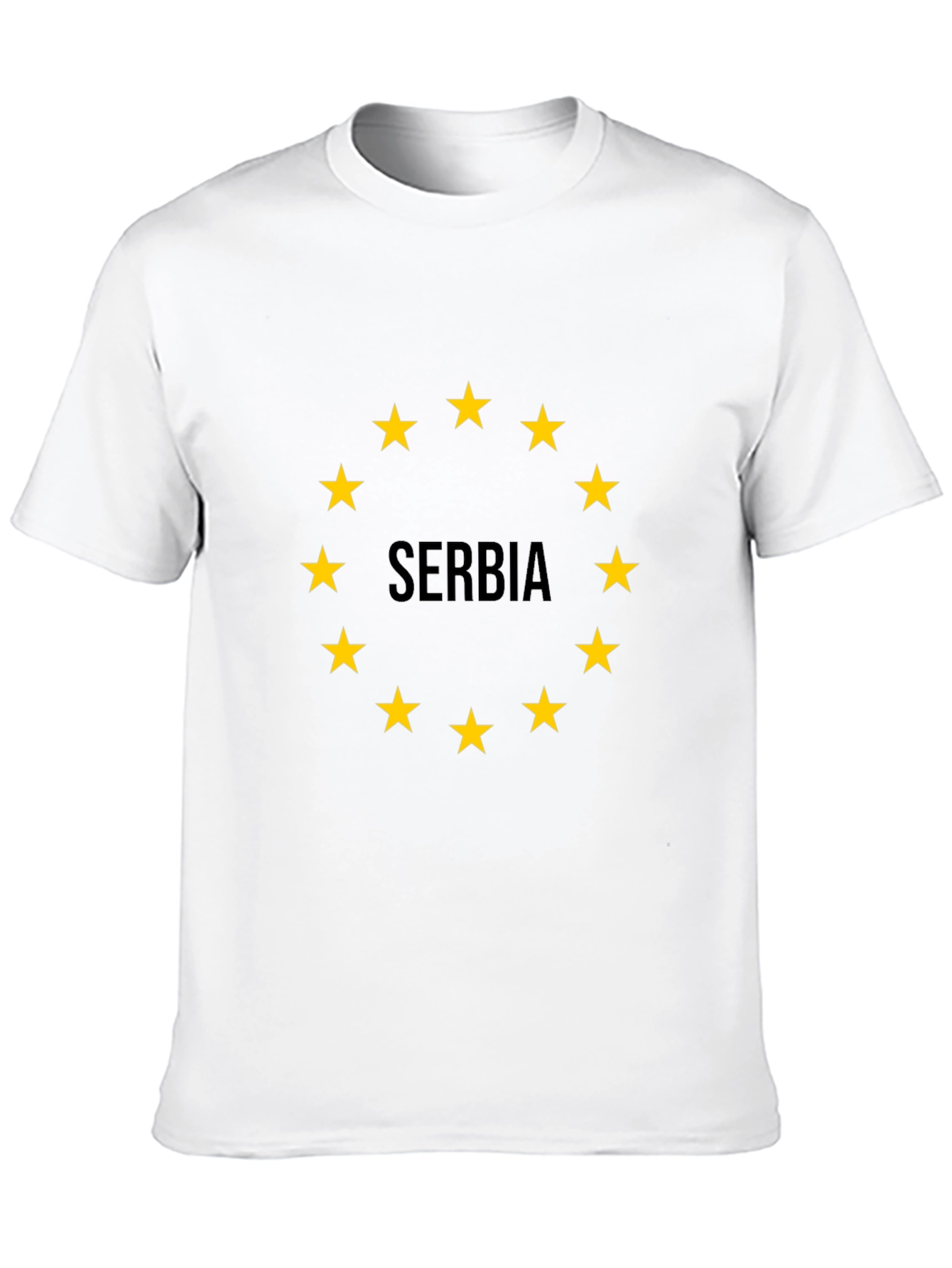 Serbia Flag Star Circle Black T-Shirt