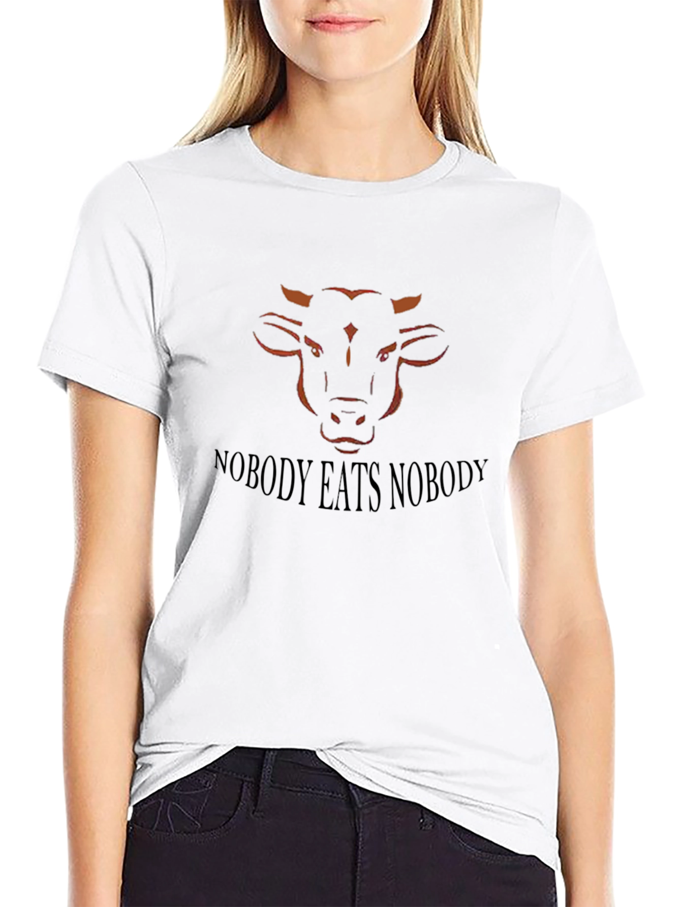 Nobody Eats Nobody Black Vegan T-Shirt