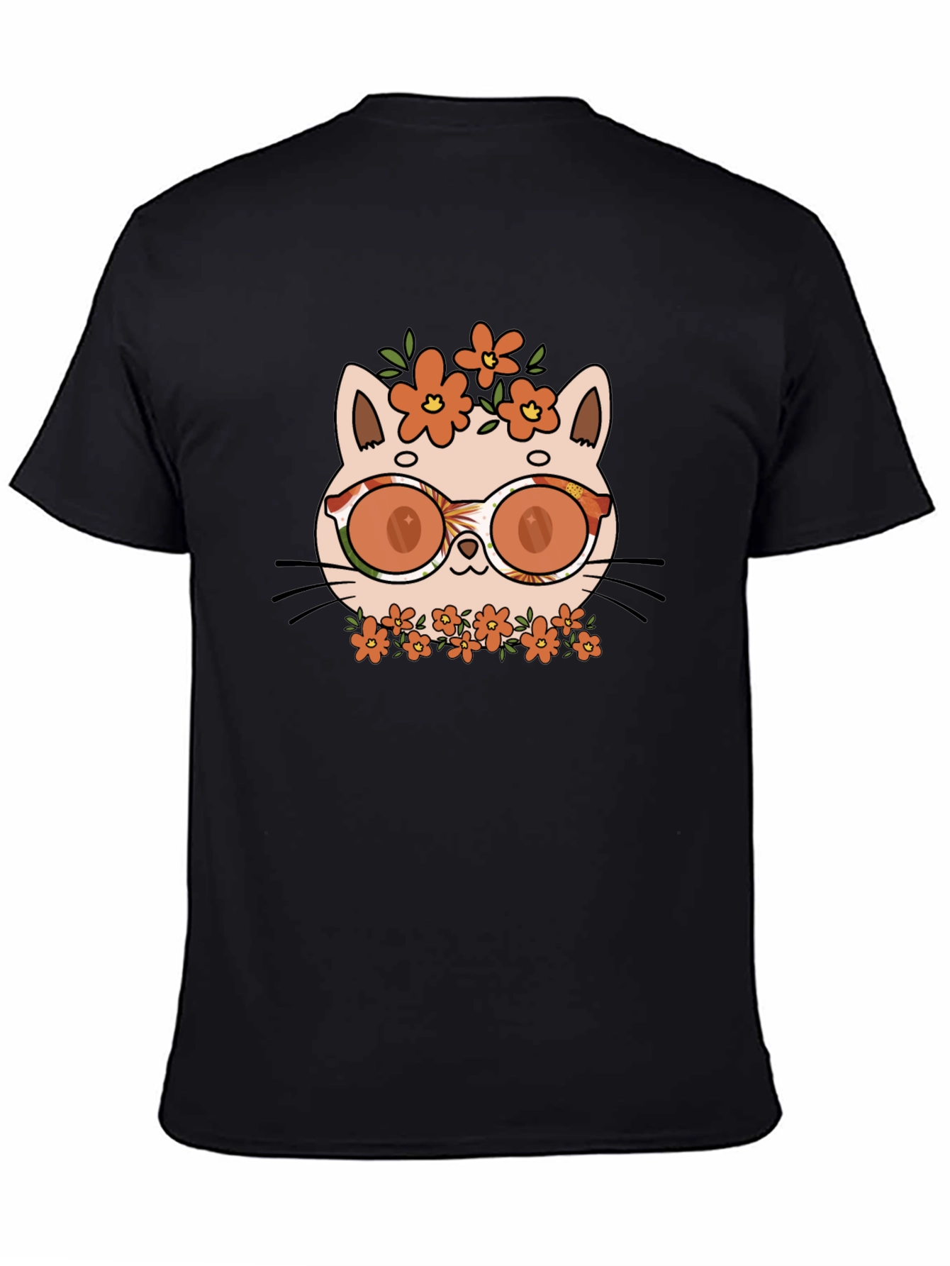 Cool Cat with Flowers T-Shirt