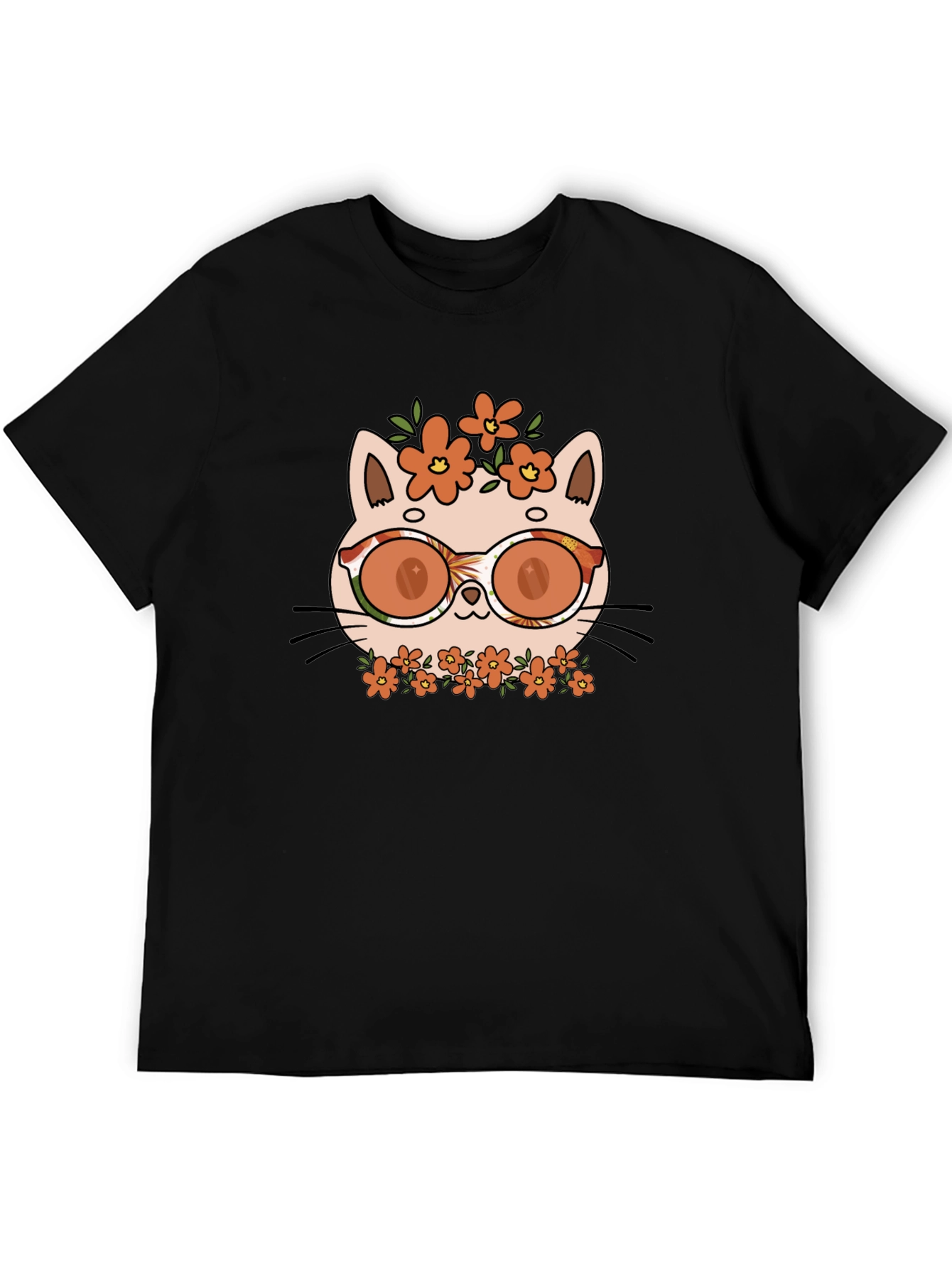 Cool Cat with Flowers T-Shirt