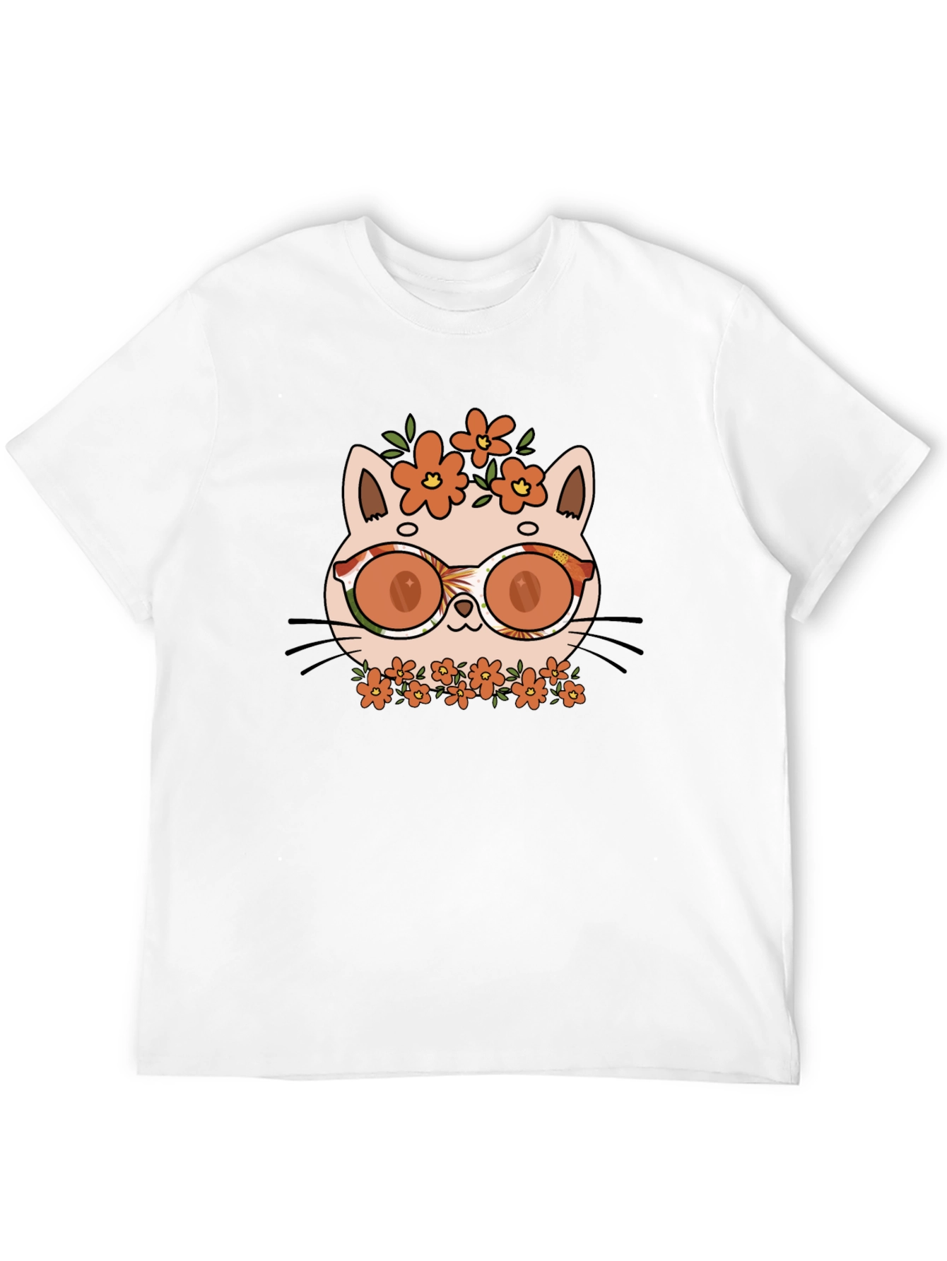 Cool Cat with Flowers T-Shirt