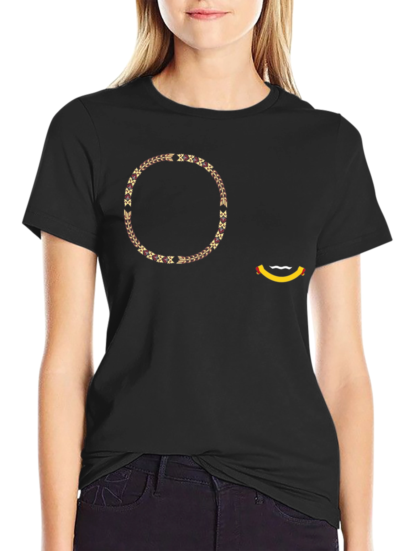 Stylish Graphic Print Black T-Shirt