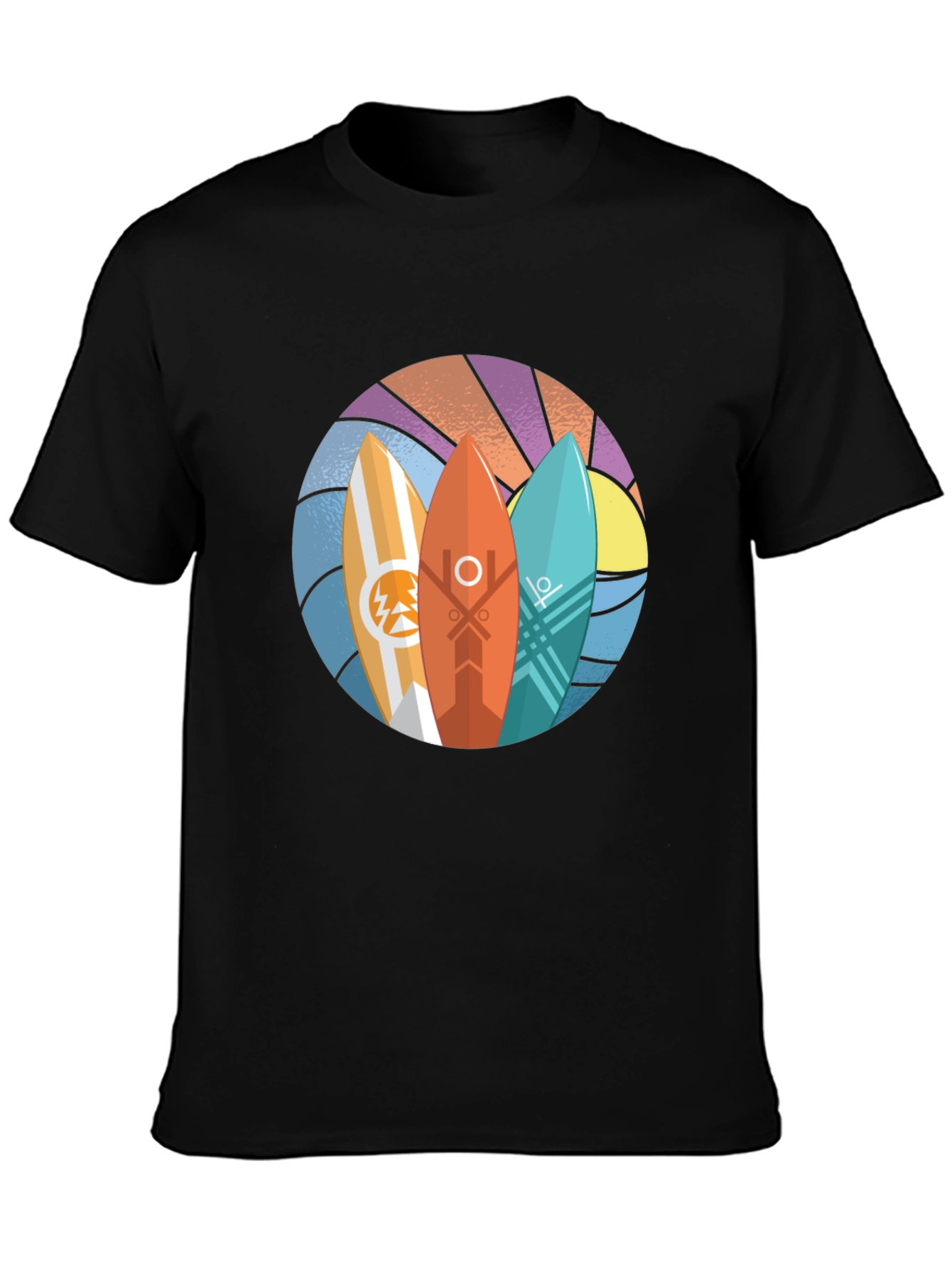 Surfboards Graphic Black Tee