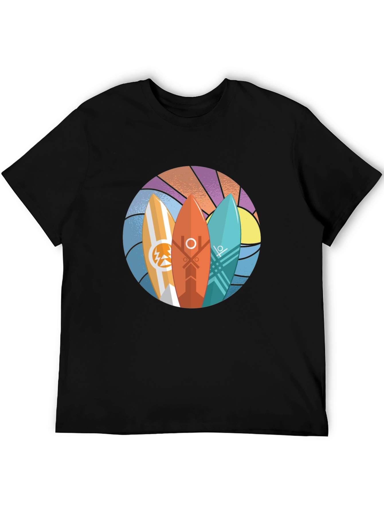 Surfboards Graphic Black Tee