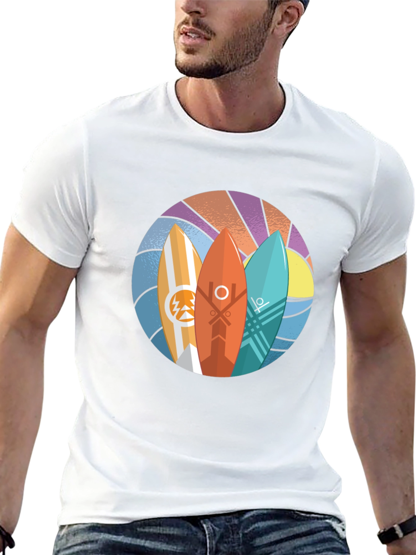 Surfboards Graphic Black Tee