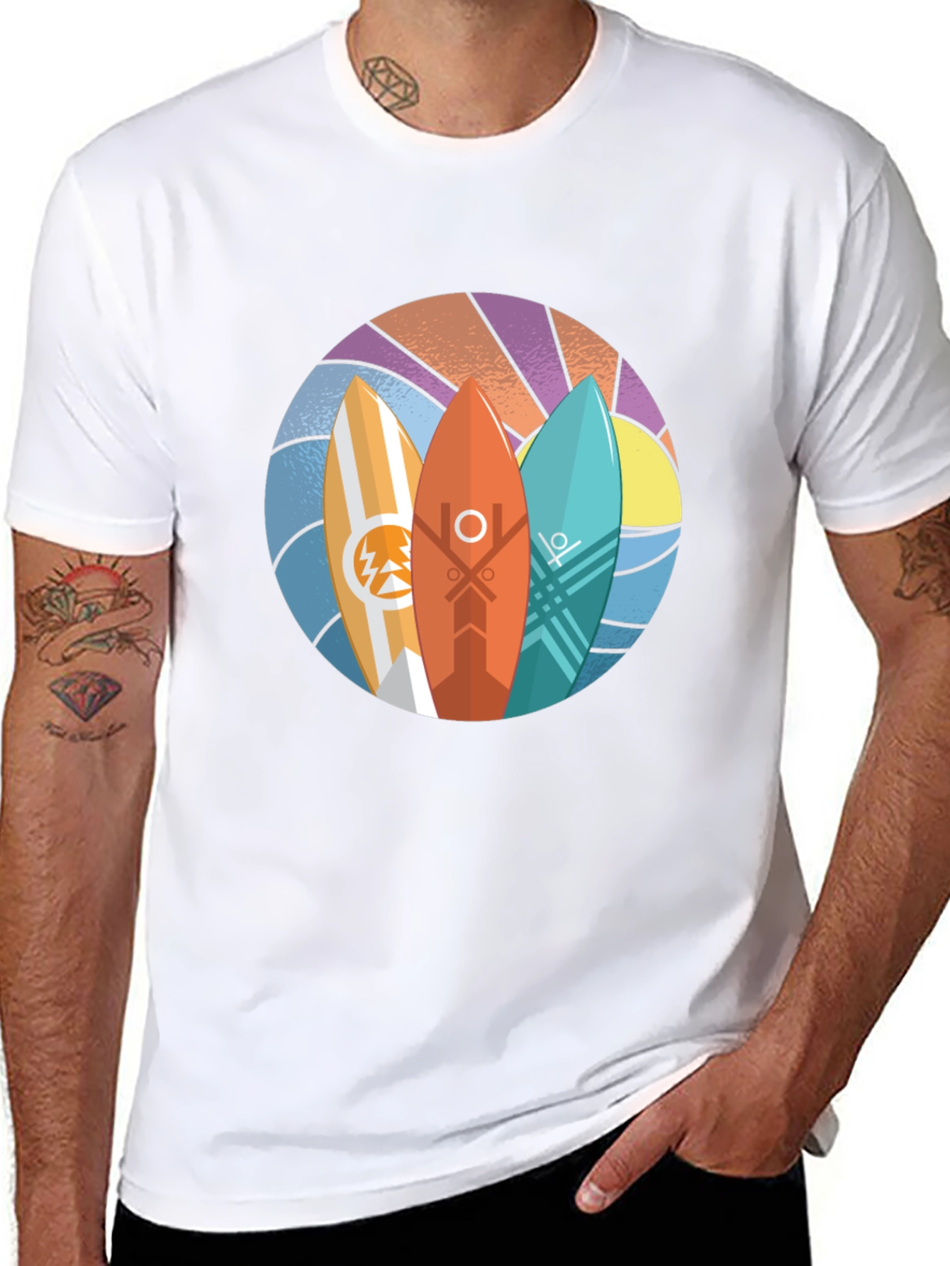 Surfboards Graphic Black Tee