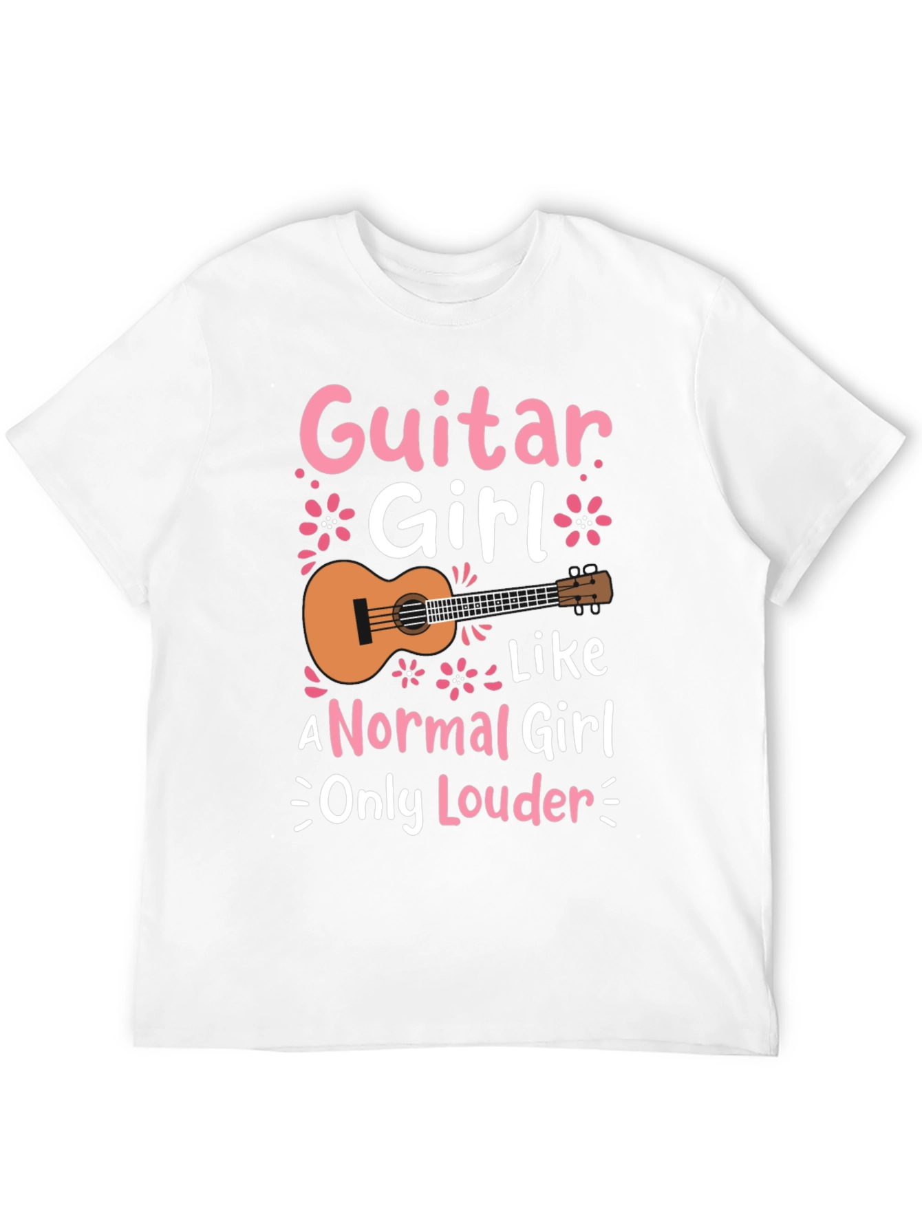 Guitar Girl Graphic Tee - Black Casual T-Shirt