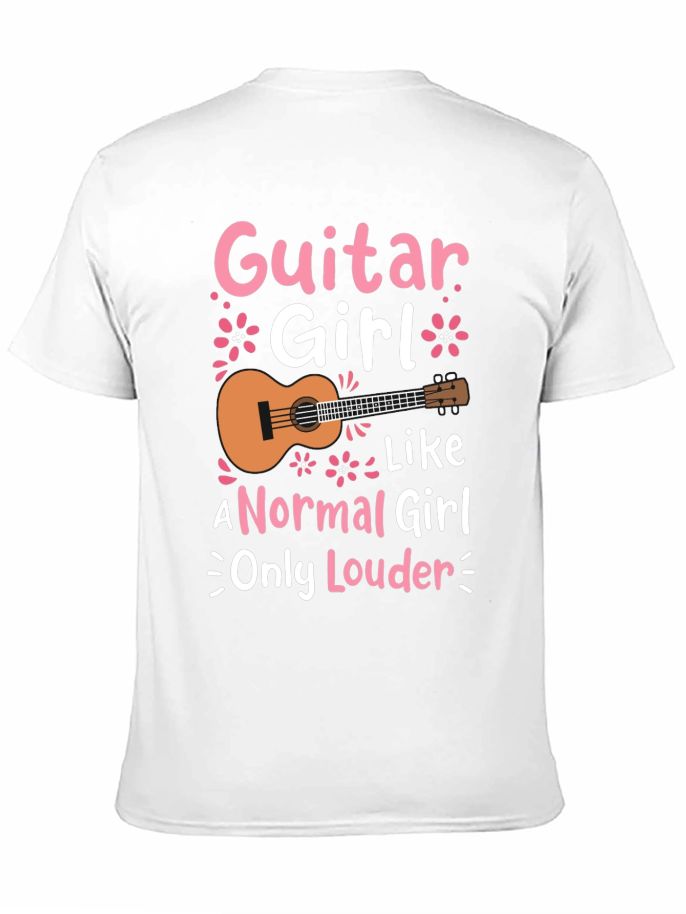 Guitar Girl Graphic Tee - Black Casual T-Shirt