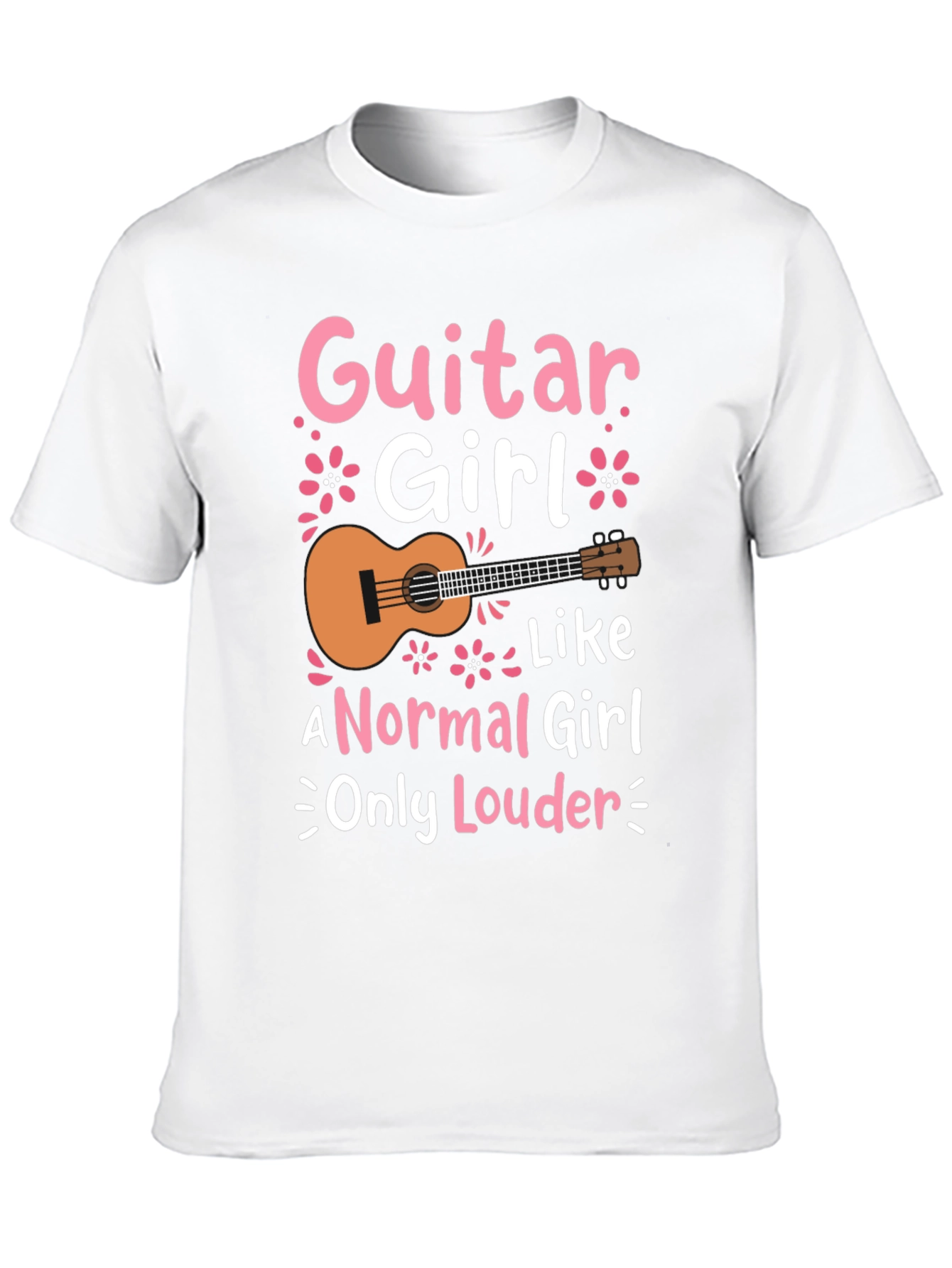 Guitar Girl Graphic Tee - Black Casual T-Shirt