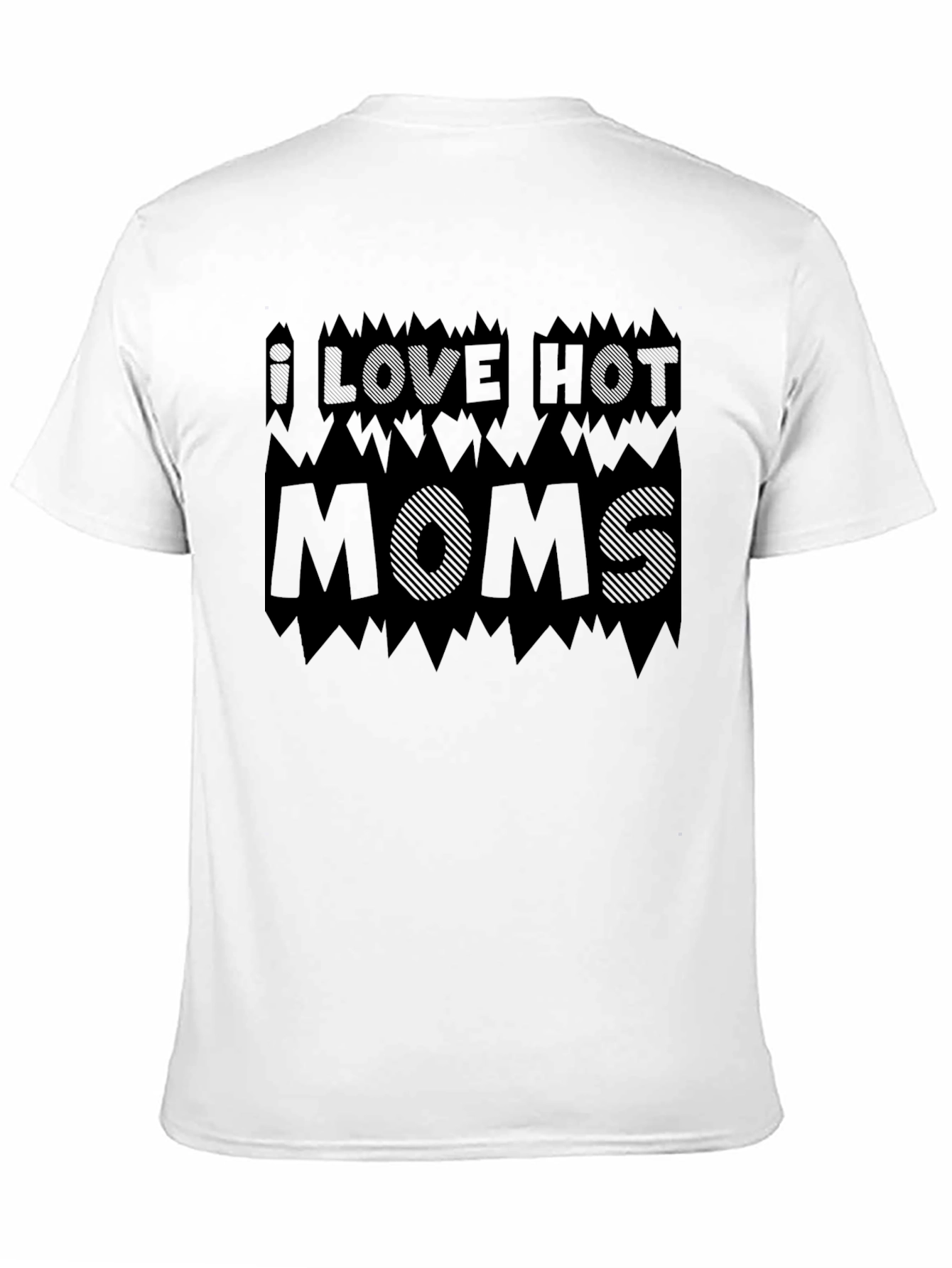 I Love Hot Moms Black Graphic Tee Shirt
