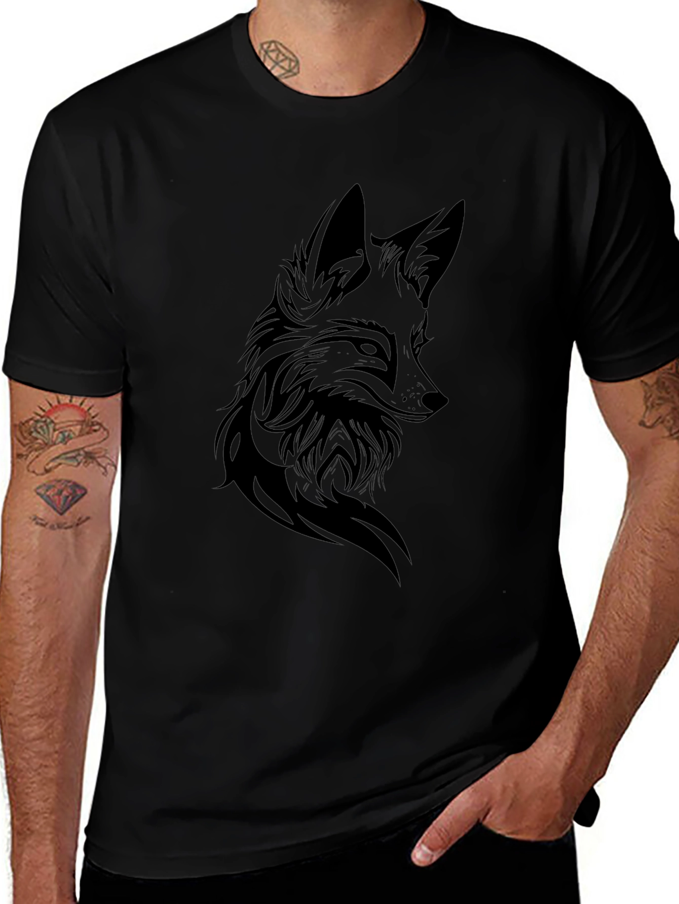 Black Fox Graphic Tee - Mens Short Sleeve